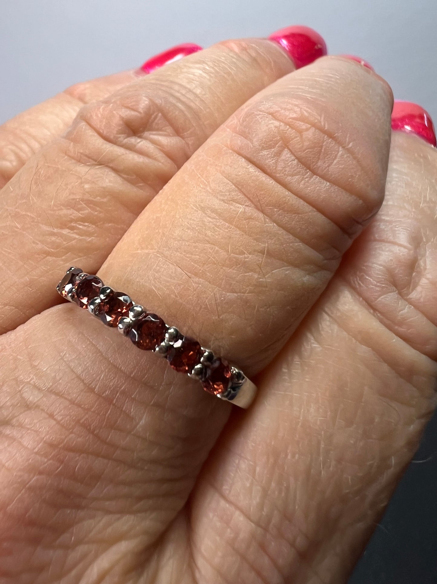 Stainless steel garnet ring size 9