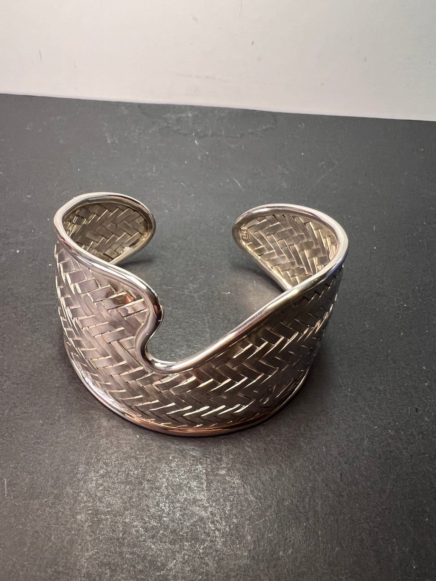 Sterling silver braided cuff bracelet