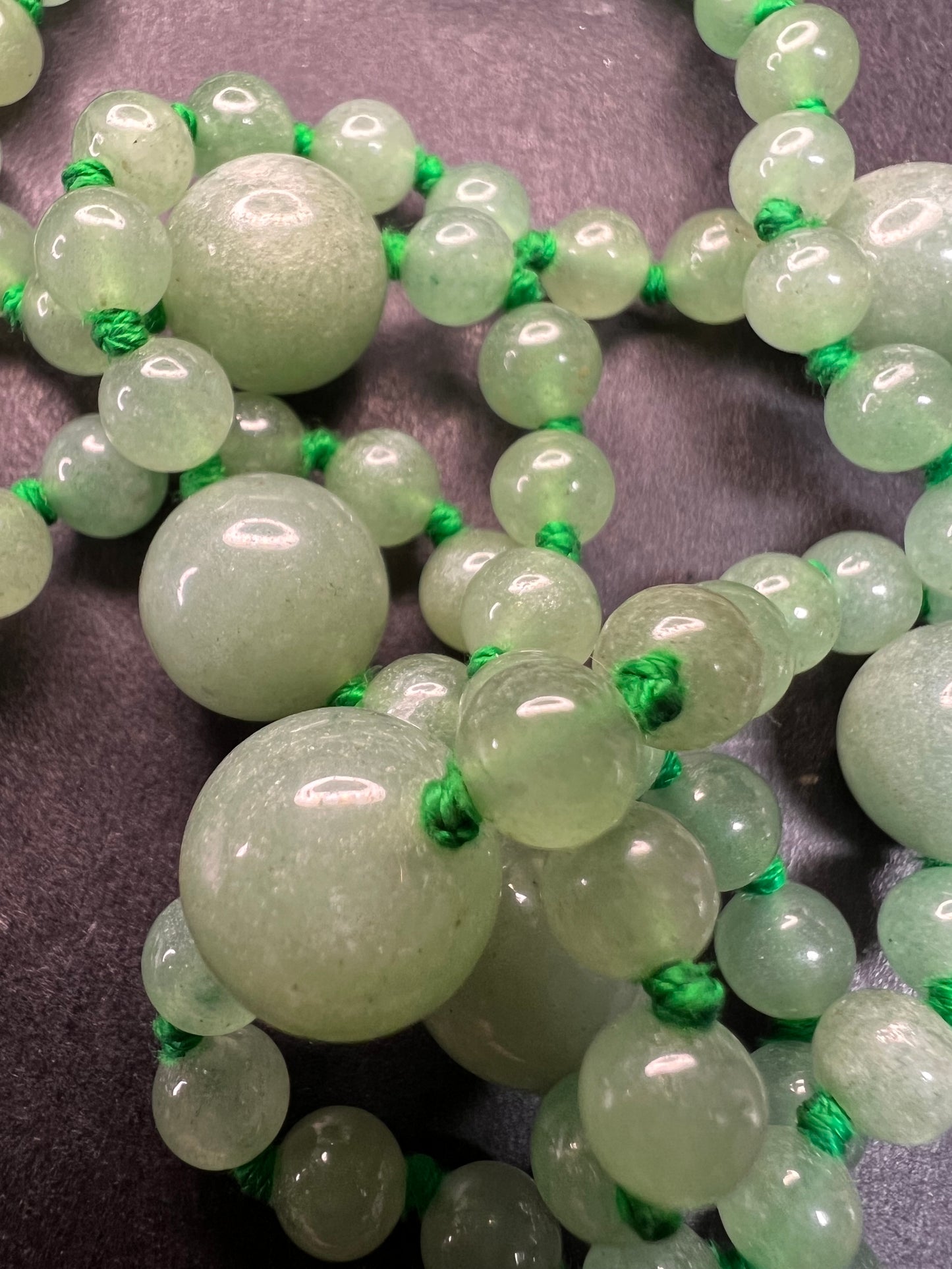 NEW green aventurine endless 30 inch necklace