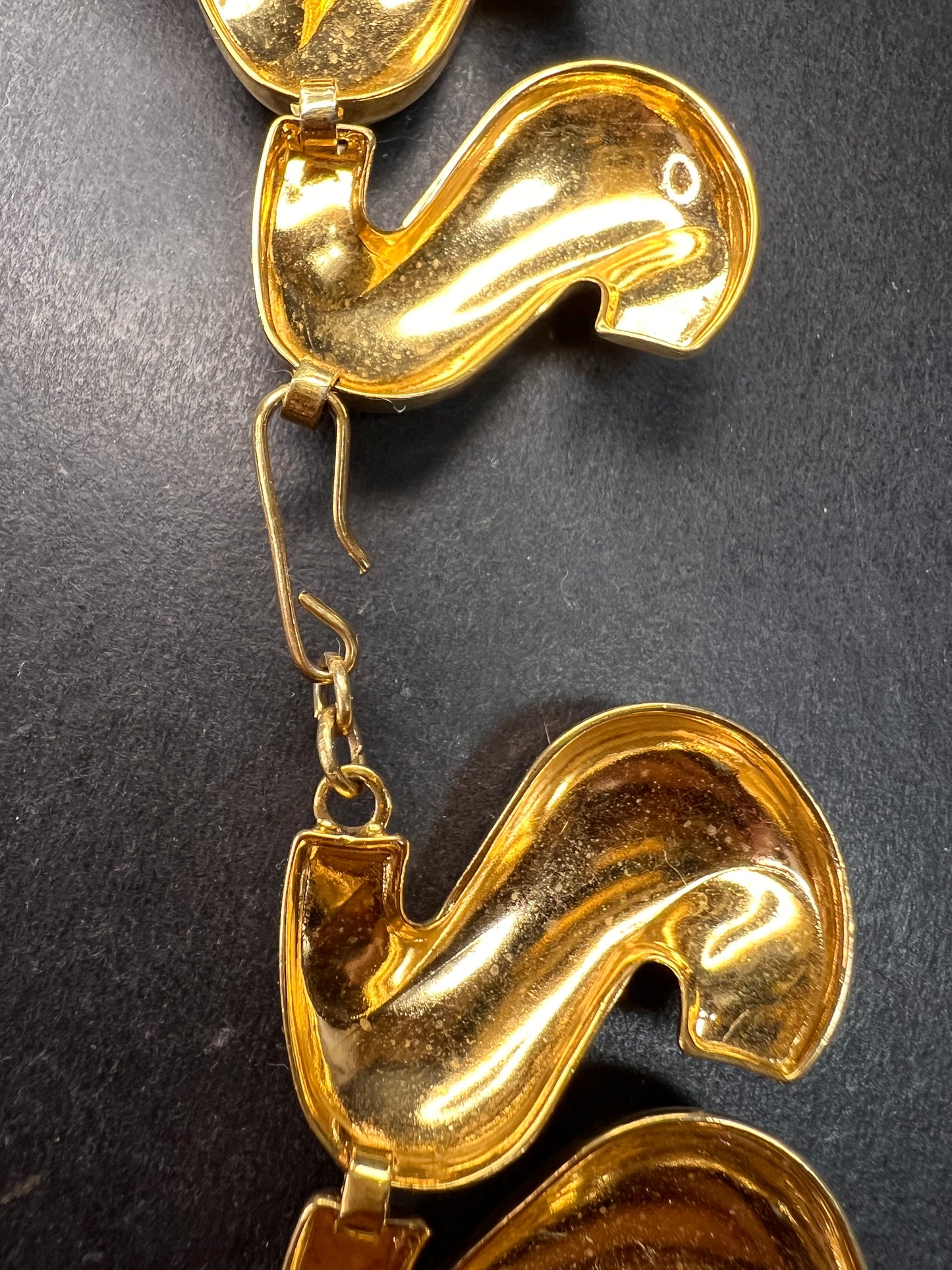 Vintage MCM Napier Gold-Tone Sculptural S-Link Statement Necklace, Signed