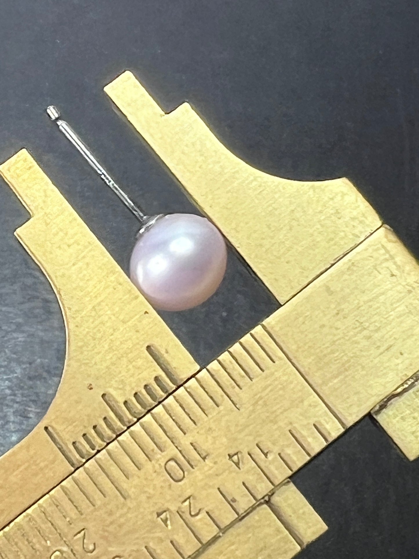 8mm pink cultured pearl stud earrings with sterling silver posts