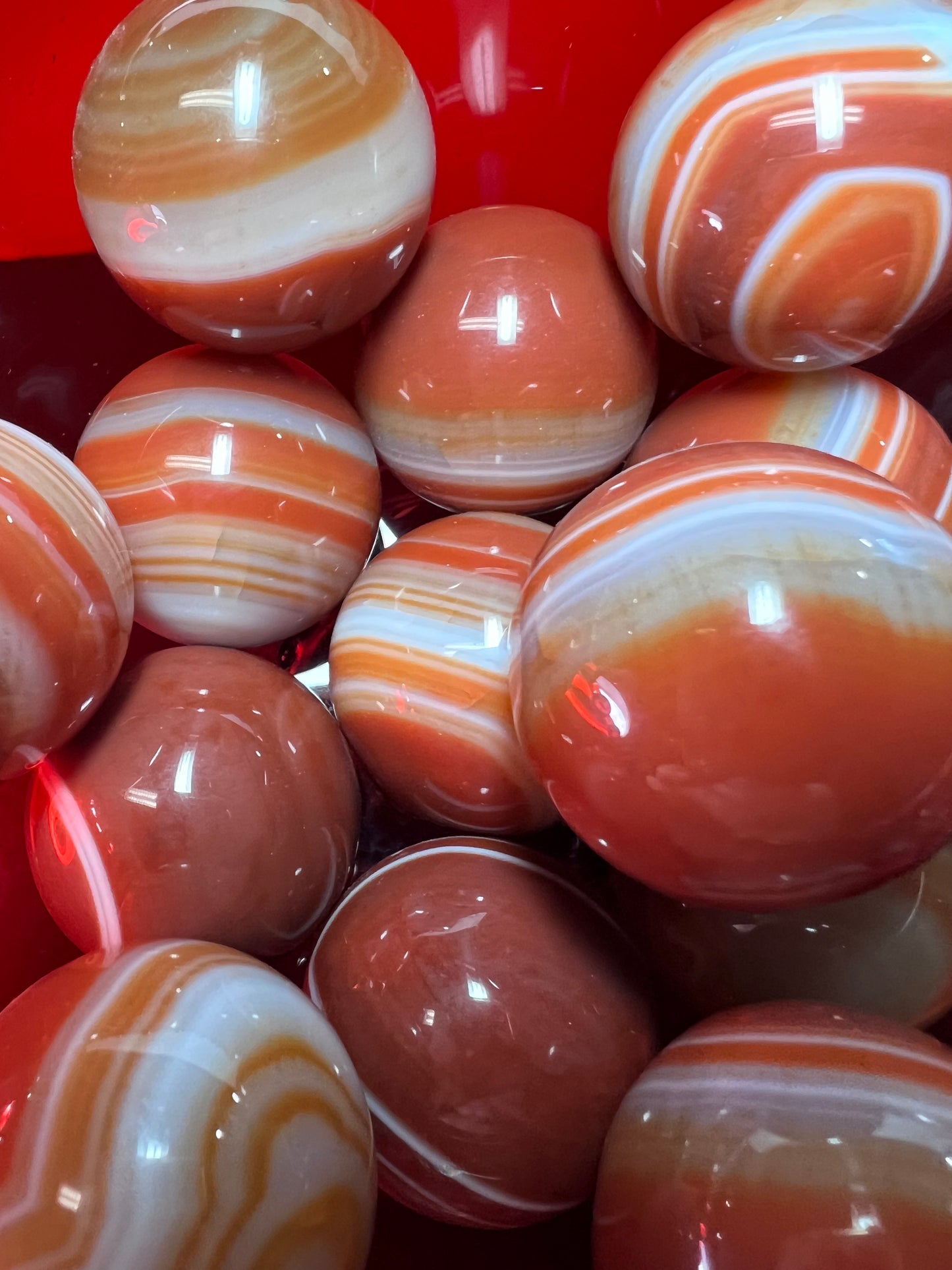 Banded carnelian small spheres