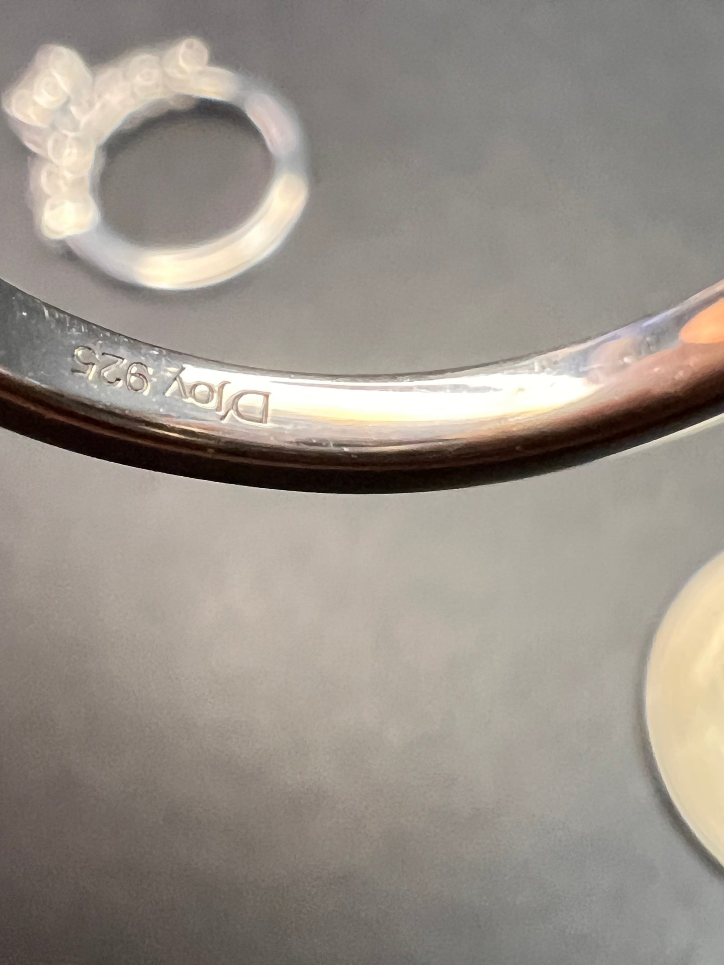 NEW White topaz stackable ring set in platinum over sterling silver size 5