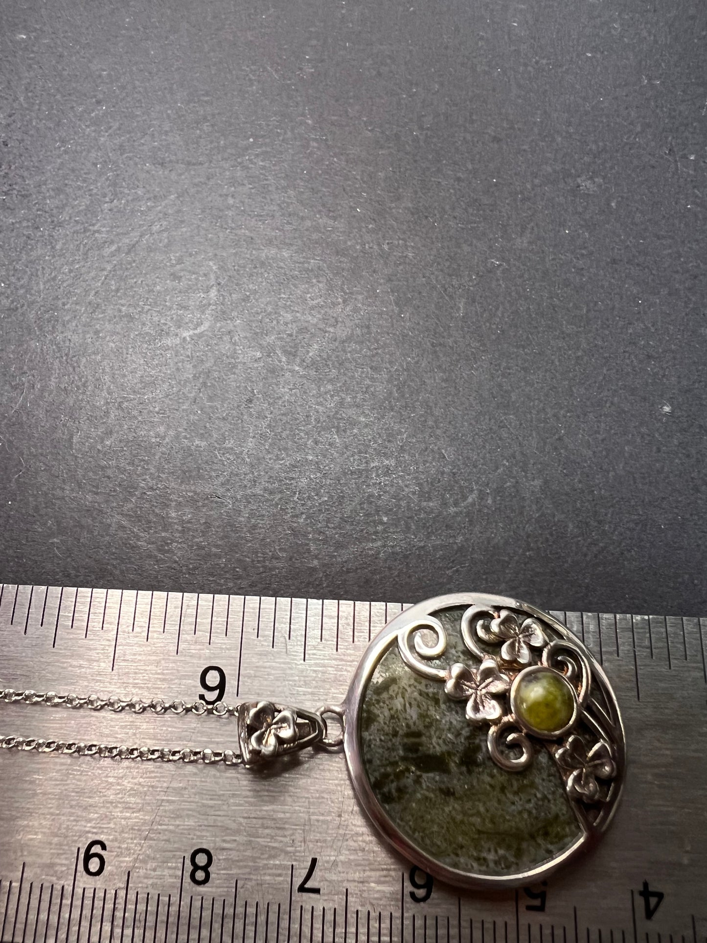 Connemara marble pendant in sterling silver with 18 inch chain