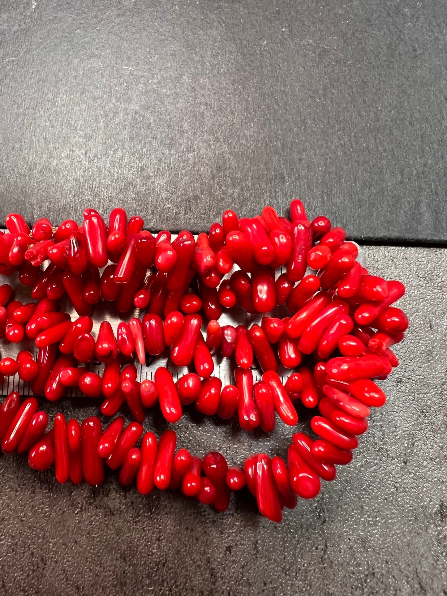 NEW Bamboo coral multi stone sterling silver necklace