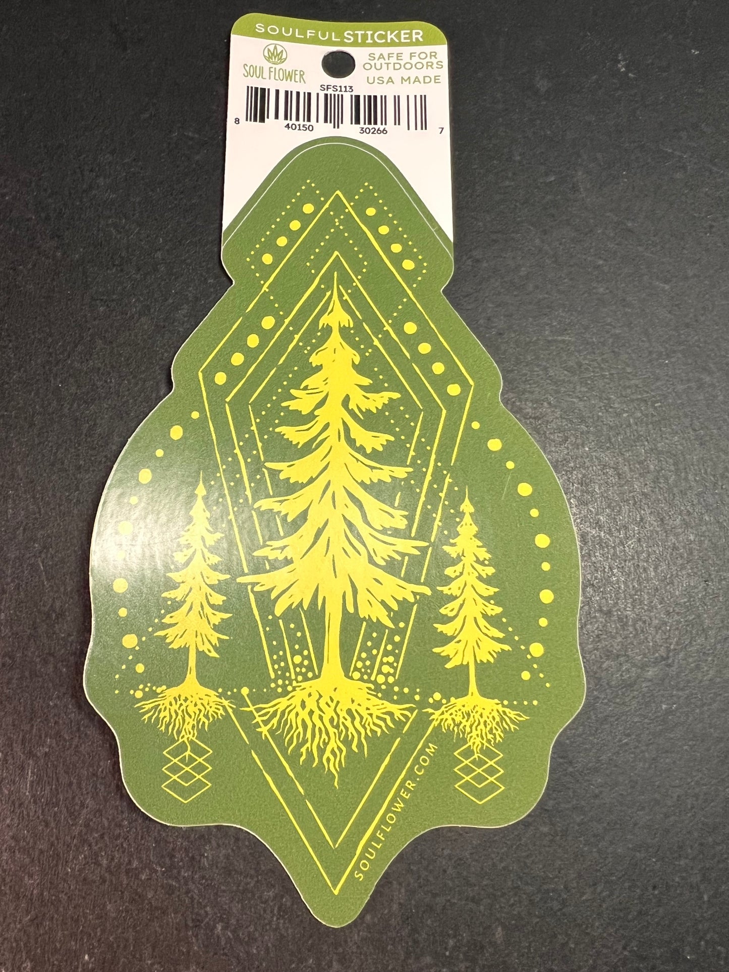 Soul Flower Evergreen Tree Forest Roots Vinyl Sticker – Outdoor Safe USA Made