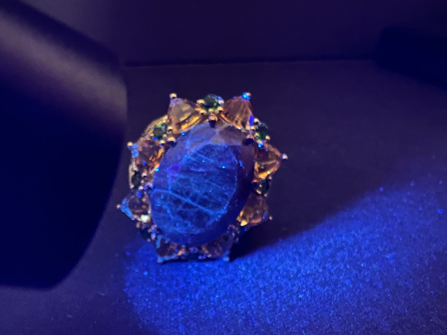 NEW chocolate sapphire multi gem cocktail ring in vermeil size 7