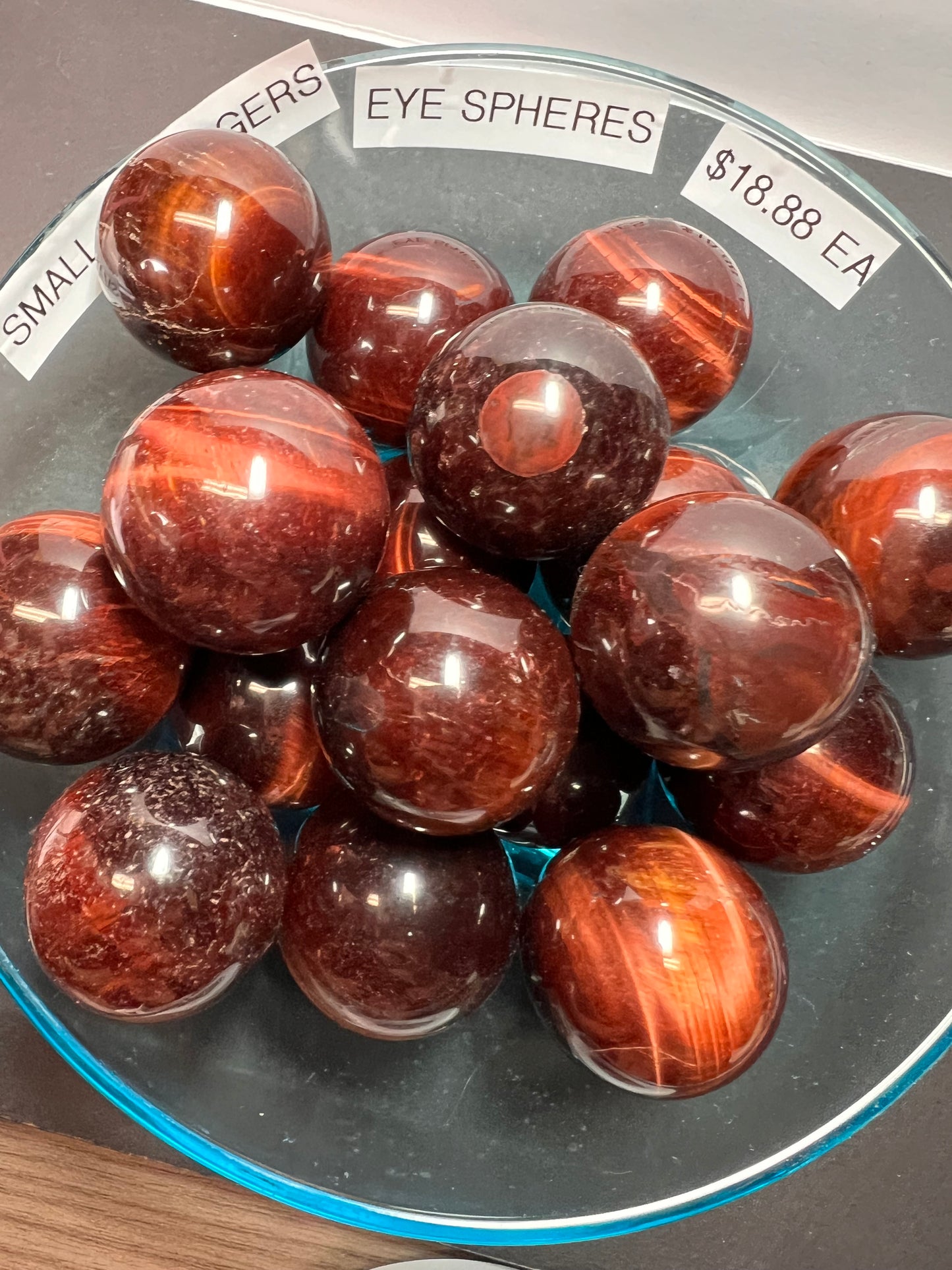 Red tigers eye sphere