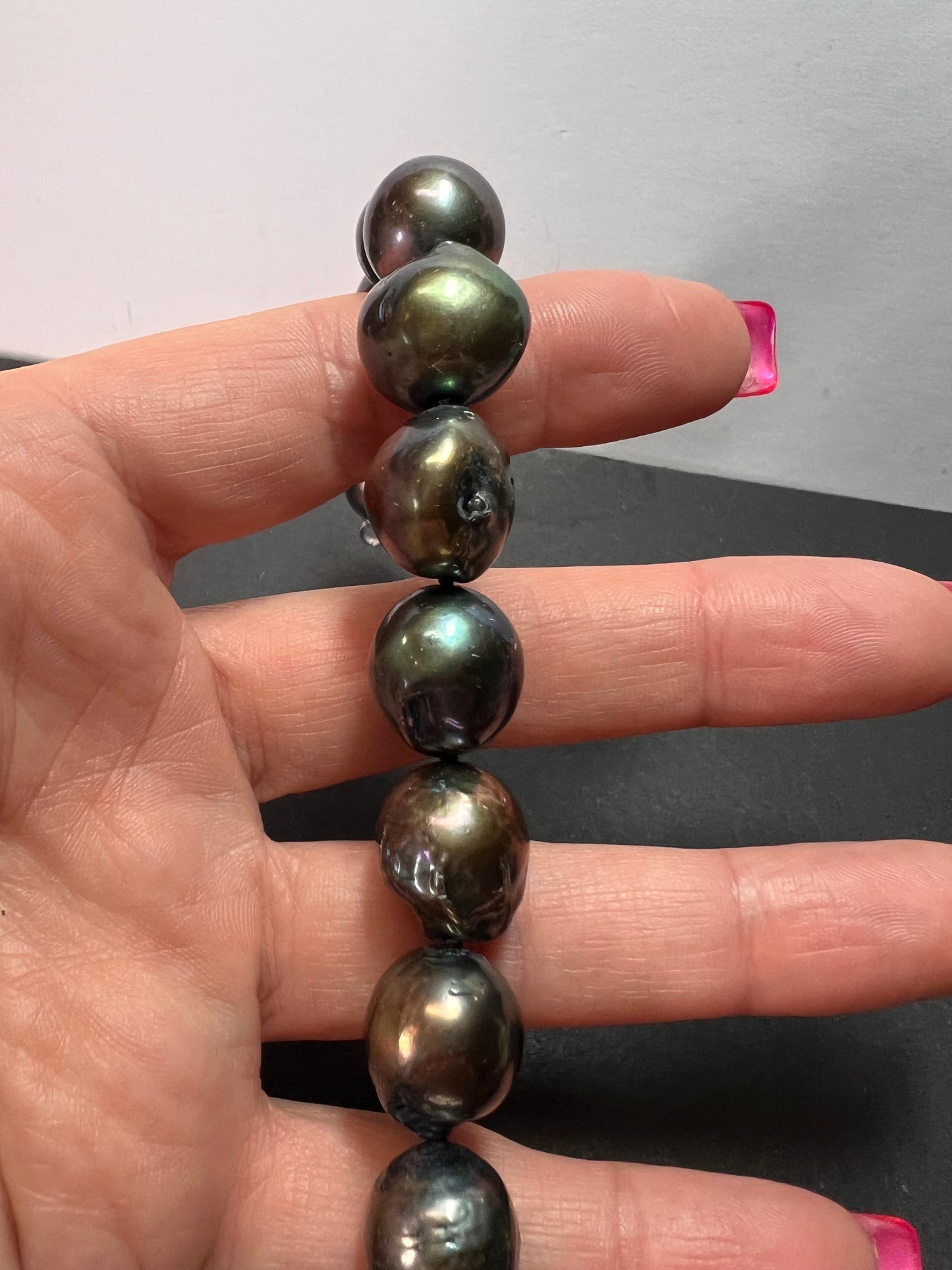 13-14mm Tahitian pearl bracelet with sterling silver clasp