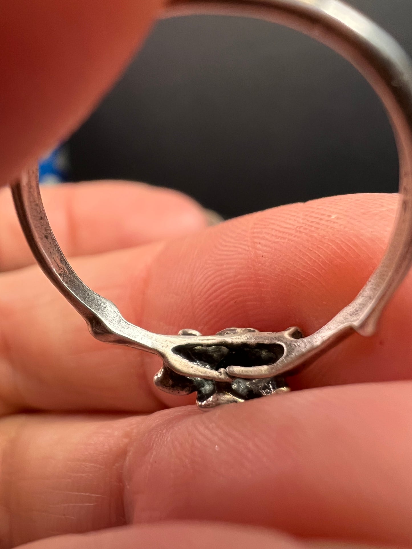 Vintage sterling silver rose ring size 7