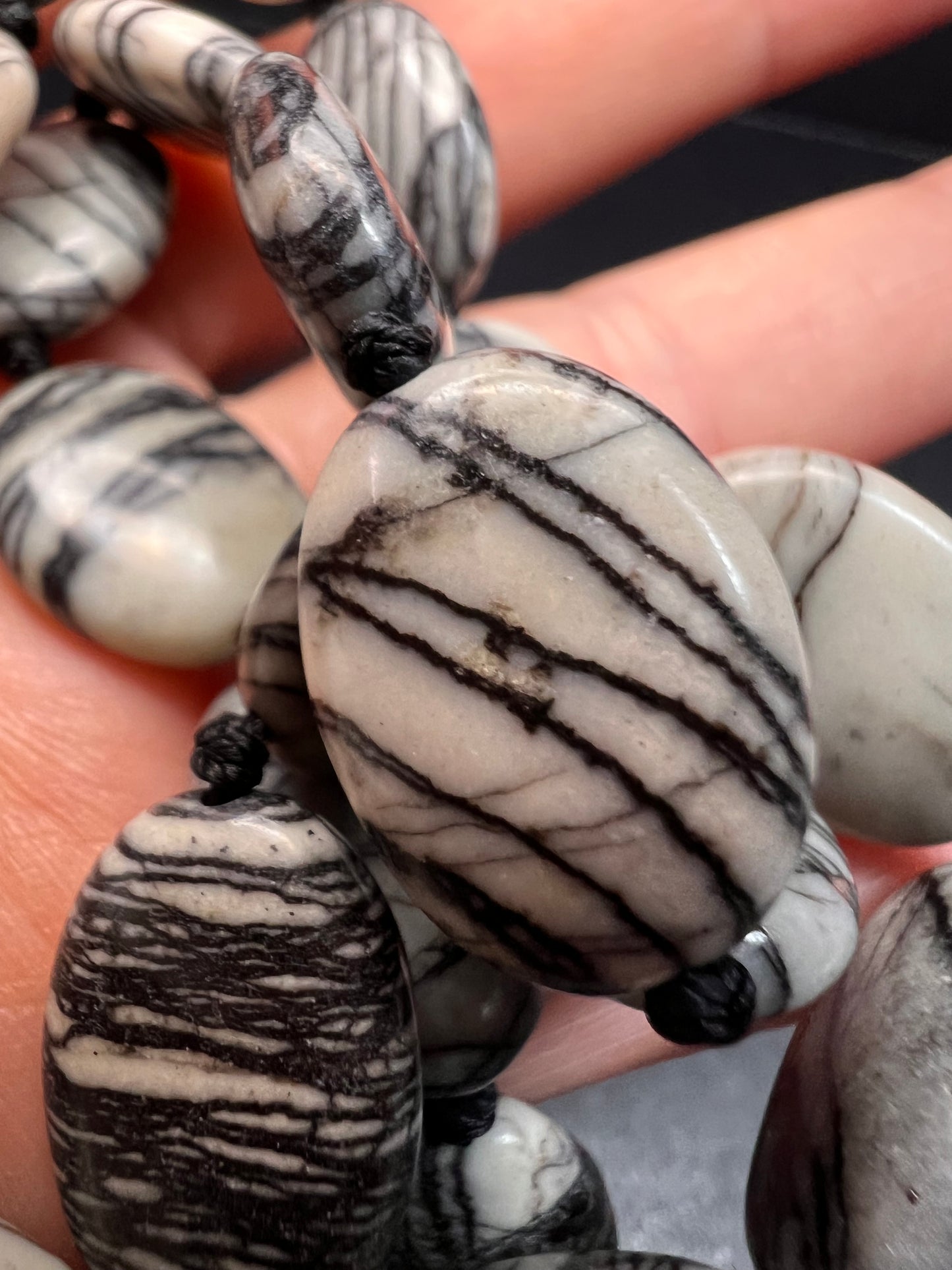 NEW Picasso Jasper 30 inch necklace with sterling silver clasp