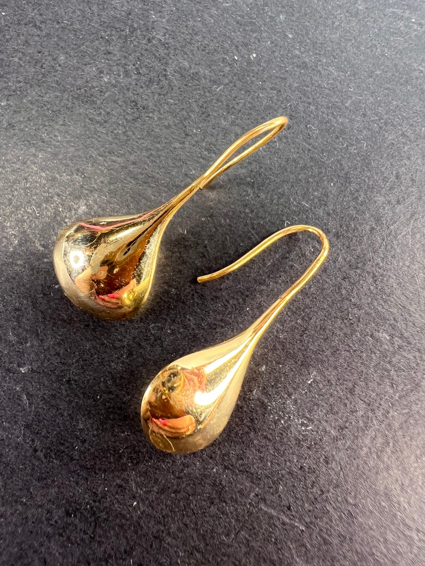 Yellow gold over sterling silver teardrop earrings