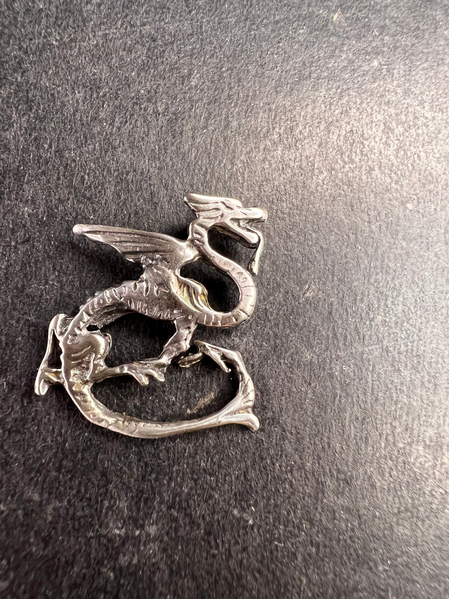 Vintage Sterling Silver Welsh Dragon Charm 925