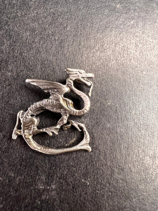 Vintage Sterling Silver Welsh Dragon Charm 925