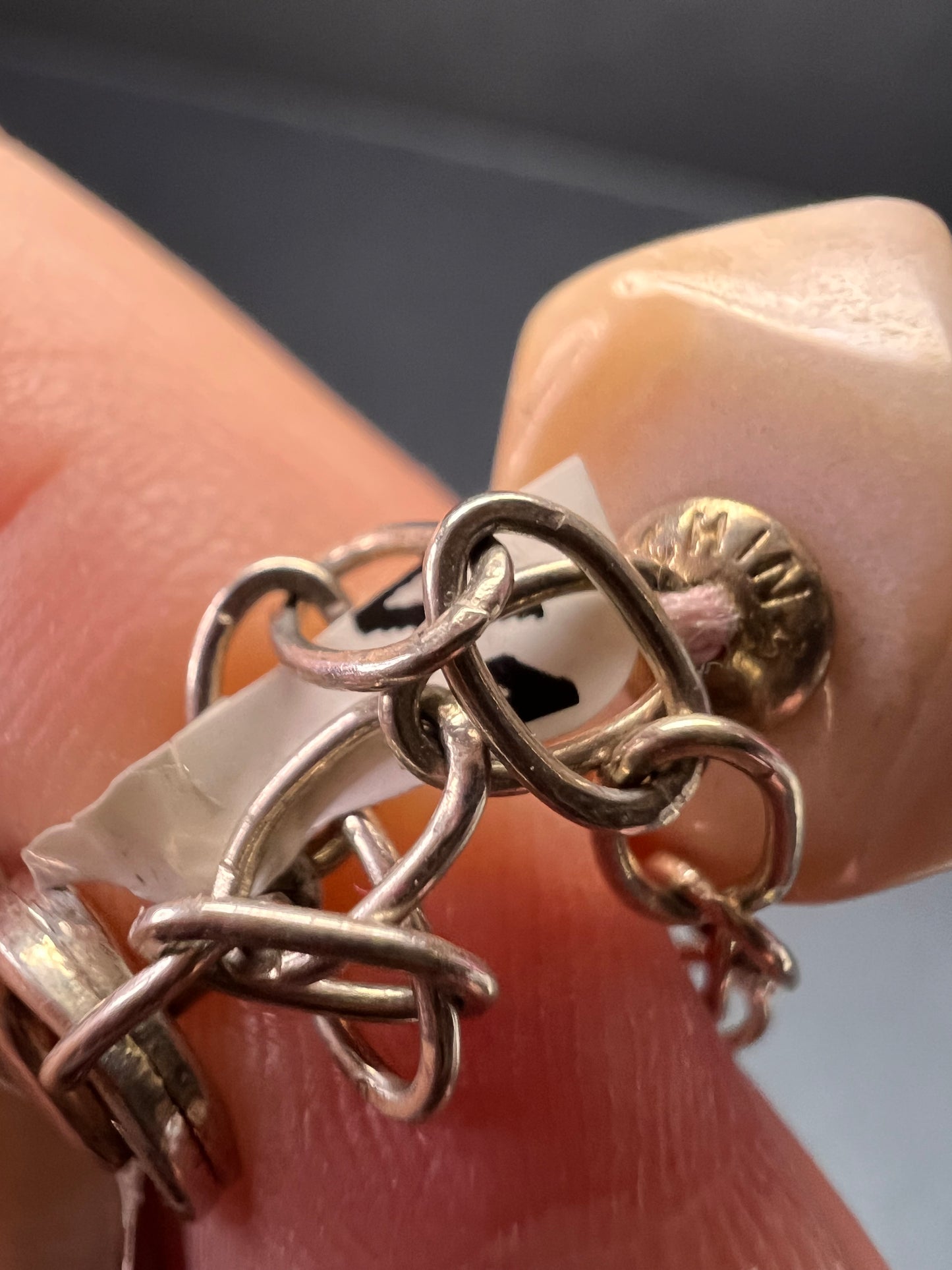 NEW pink opal and rose quartz Sterling silver necklace