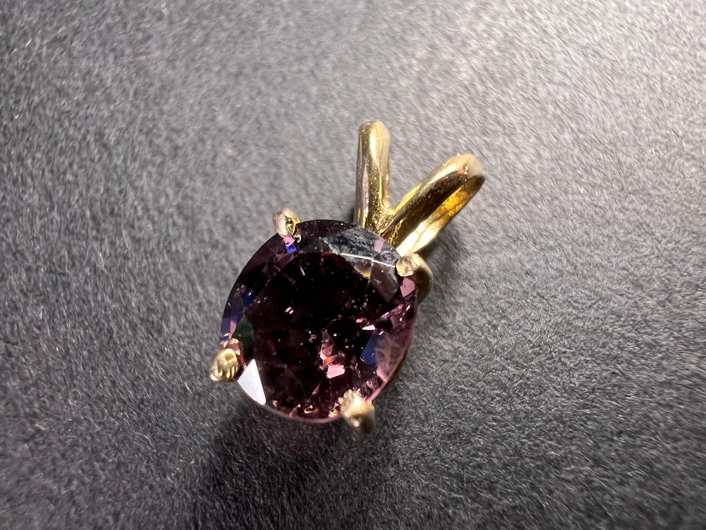 14k gold Violet purple spinel pendant
