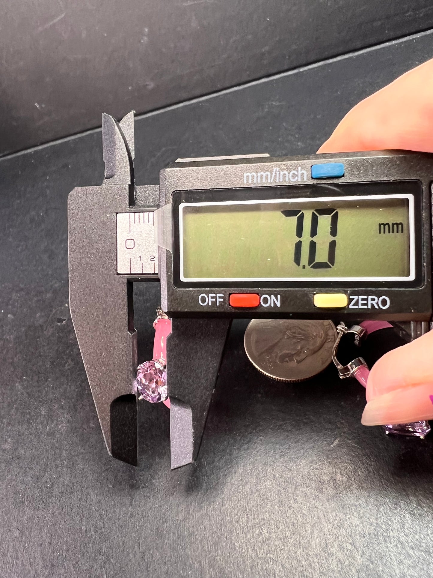 NEW Pink Jade and rose de France amethyst hoop earrings in rhodium over sterling silver