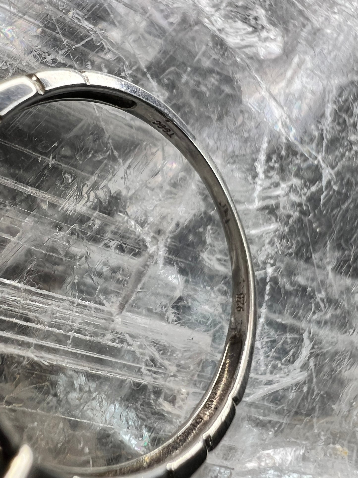 Vintage Sterling Silver Rainbow Fluorite Ring Size 9