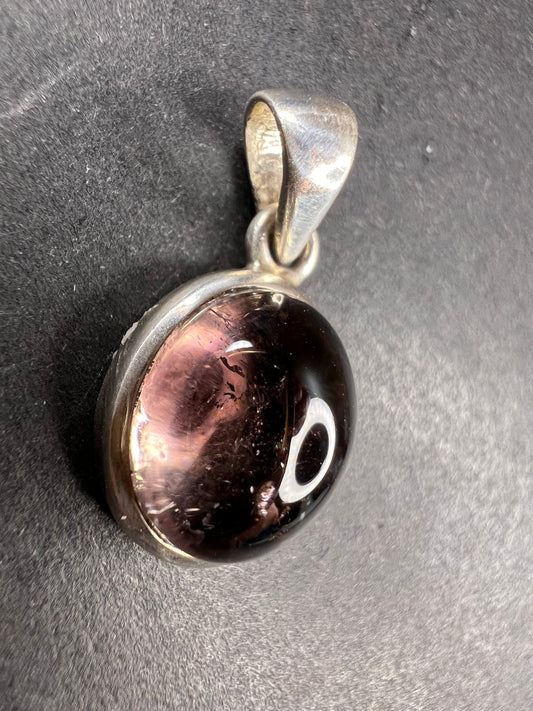 NEW lilac bi color tourmaline sterling silver pendant 2.70 grams