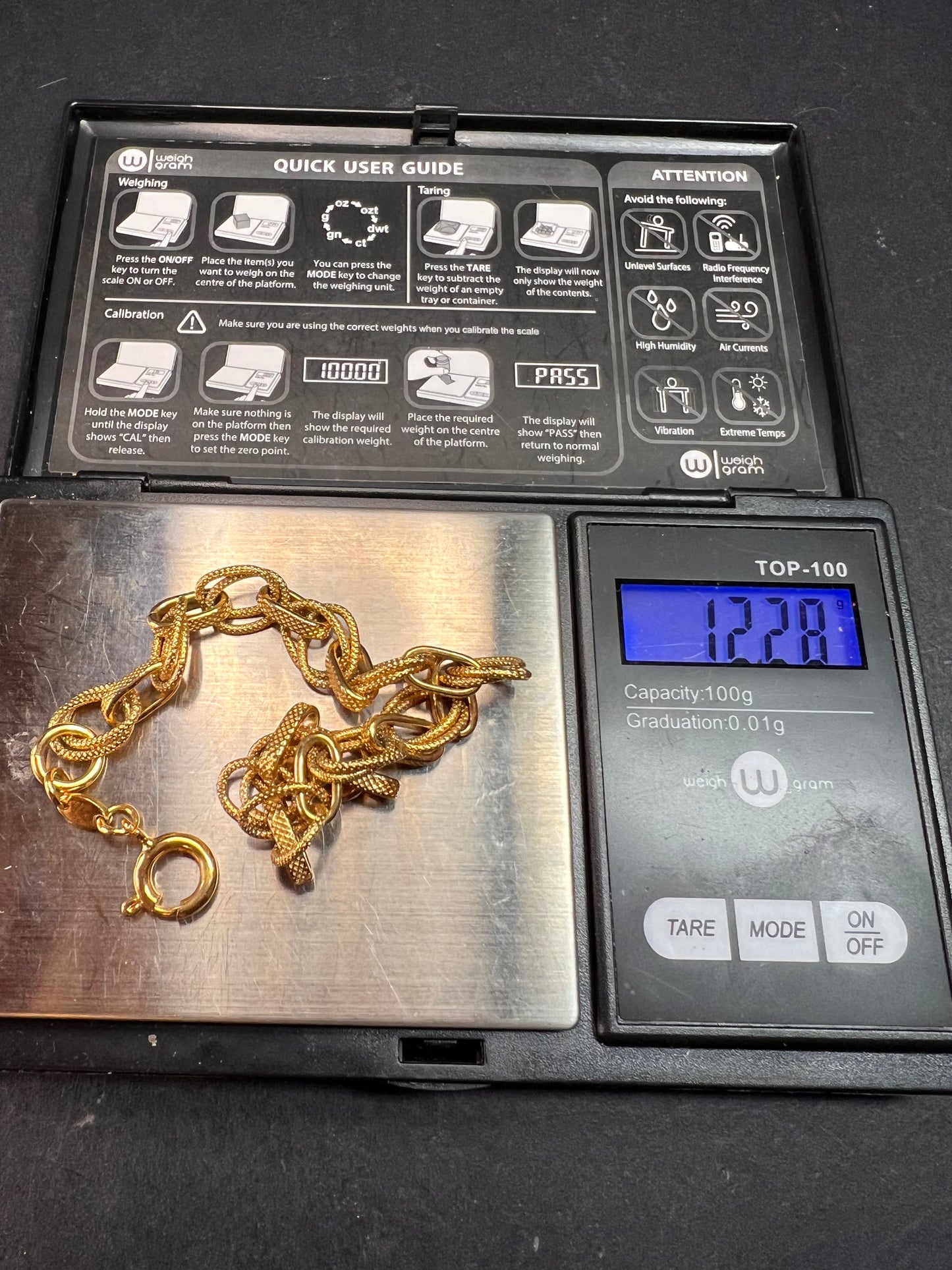 Vintage Italian 18k Gold Plated Bronze Textured Link Bracelet