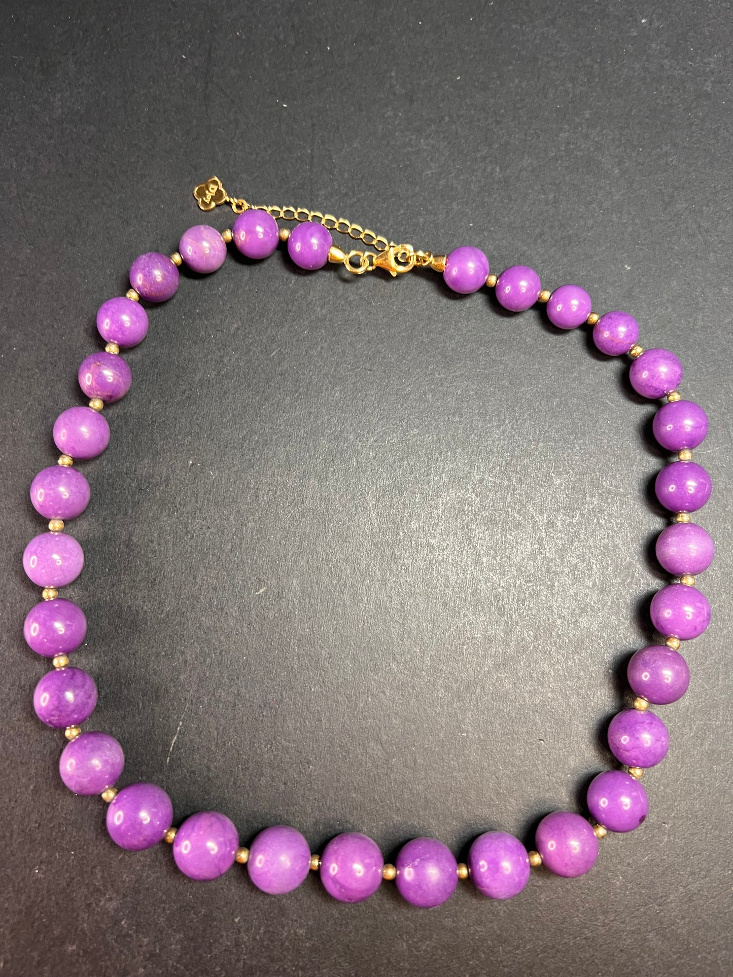 NEW Phosphosiderite graduated beaded necklace in vermeil