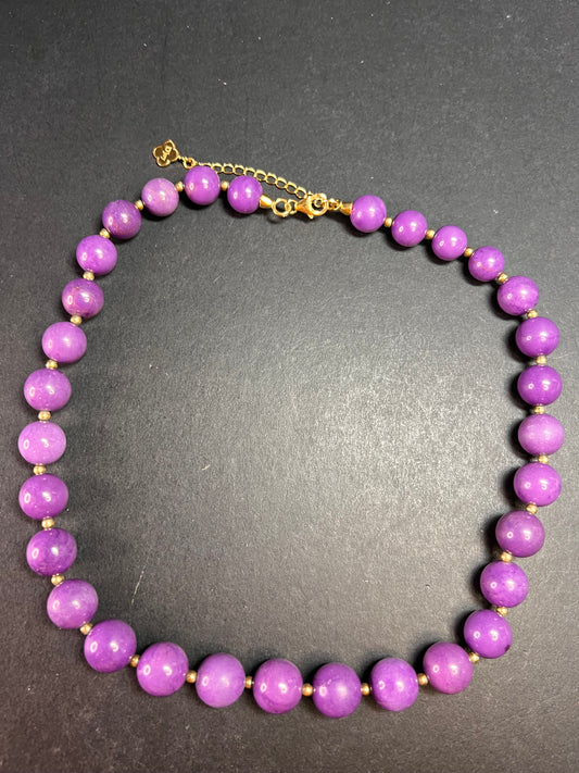 NEW Phosphosiderite graduated beaded necklace in vermeil