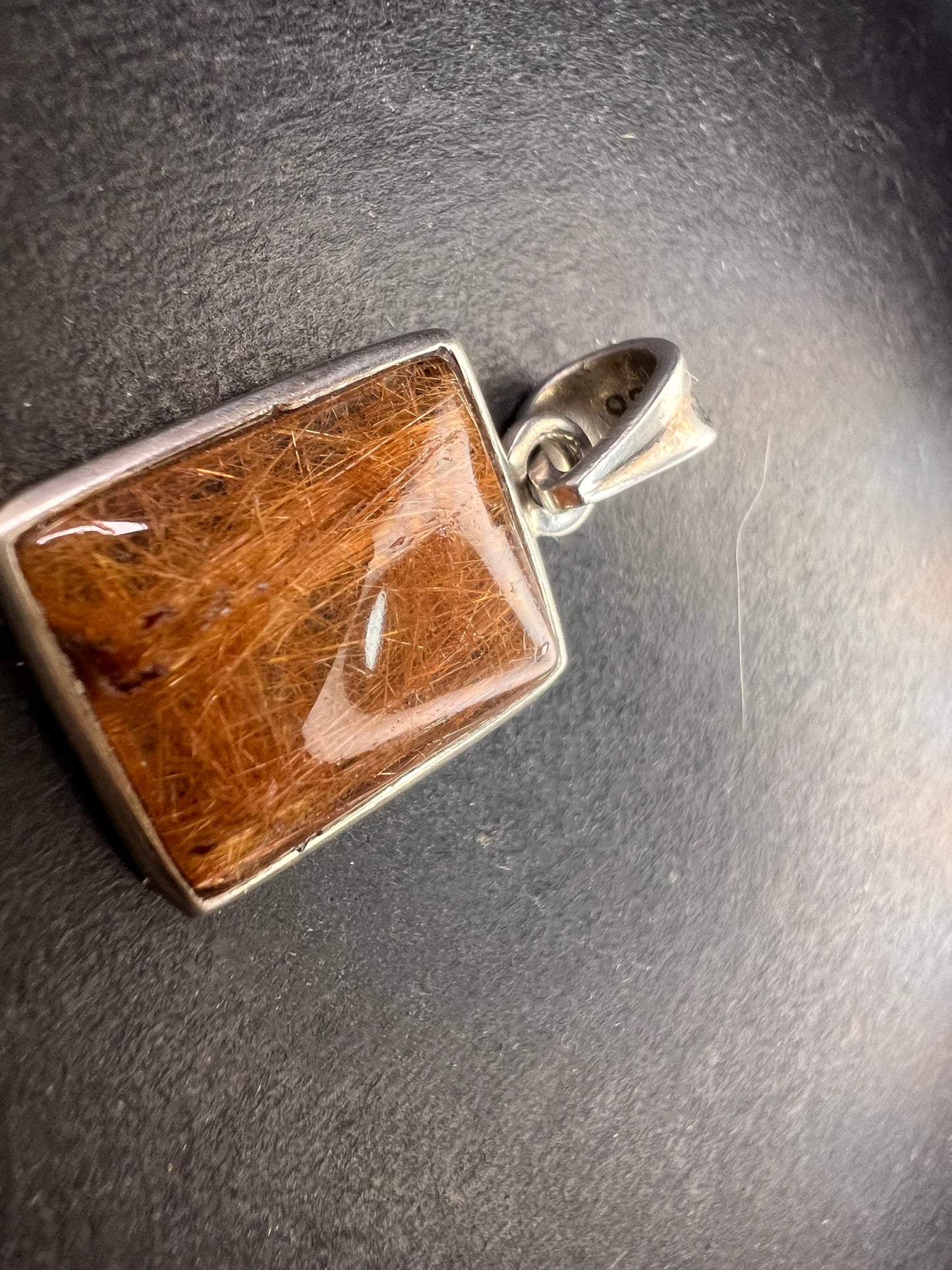 Vintage Nature Company Copper Rutilated Quartz Pendant 925 Sterling Silver