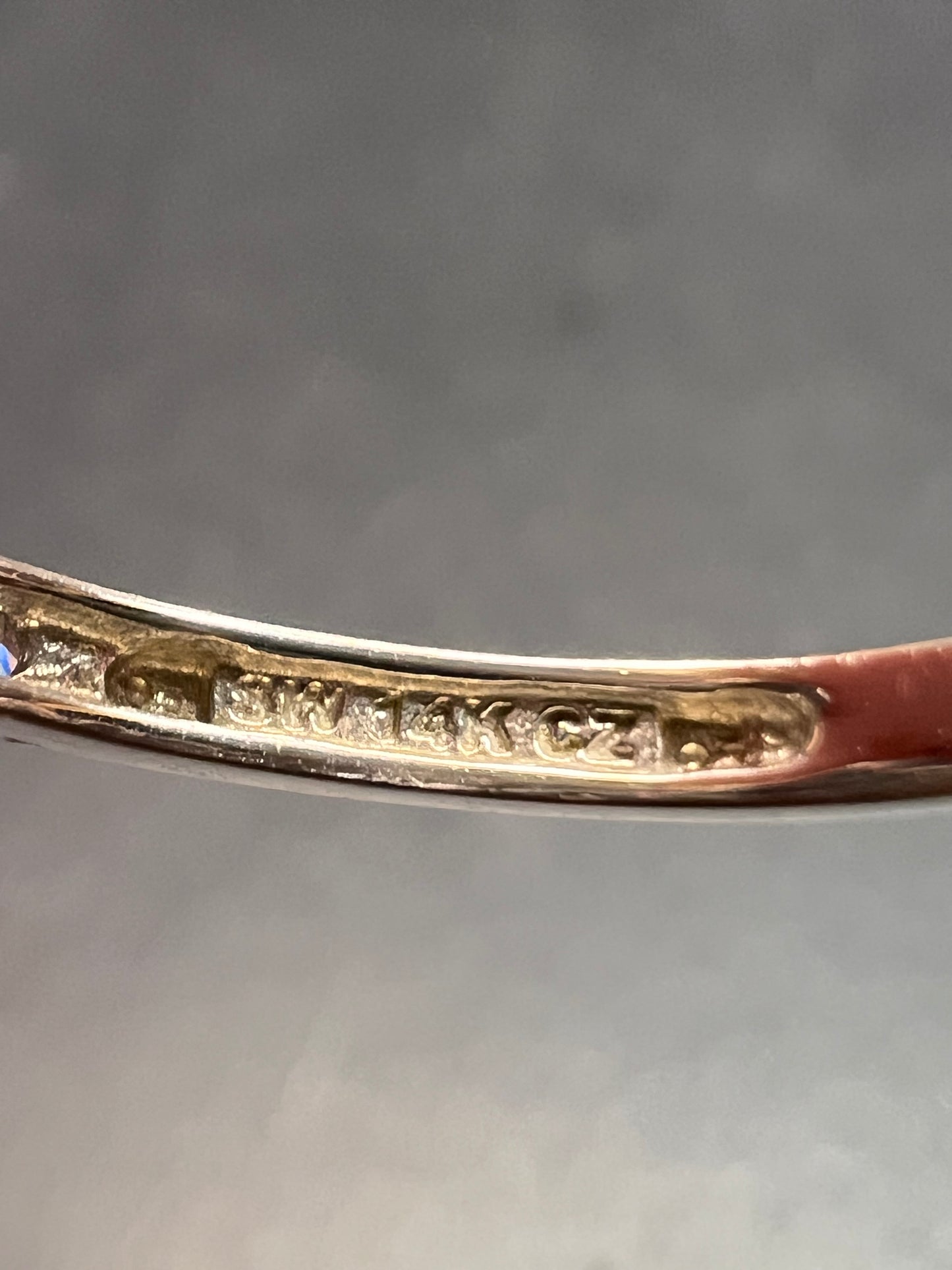 Vintage 14K White Gold Cushion Cut CZ Engagement Ring Size 7