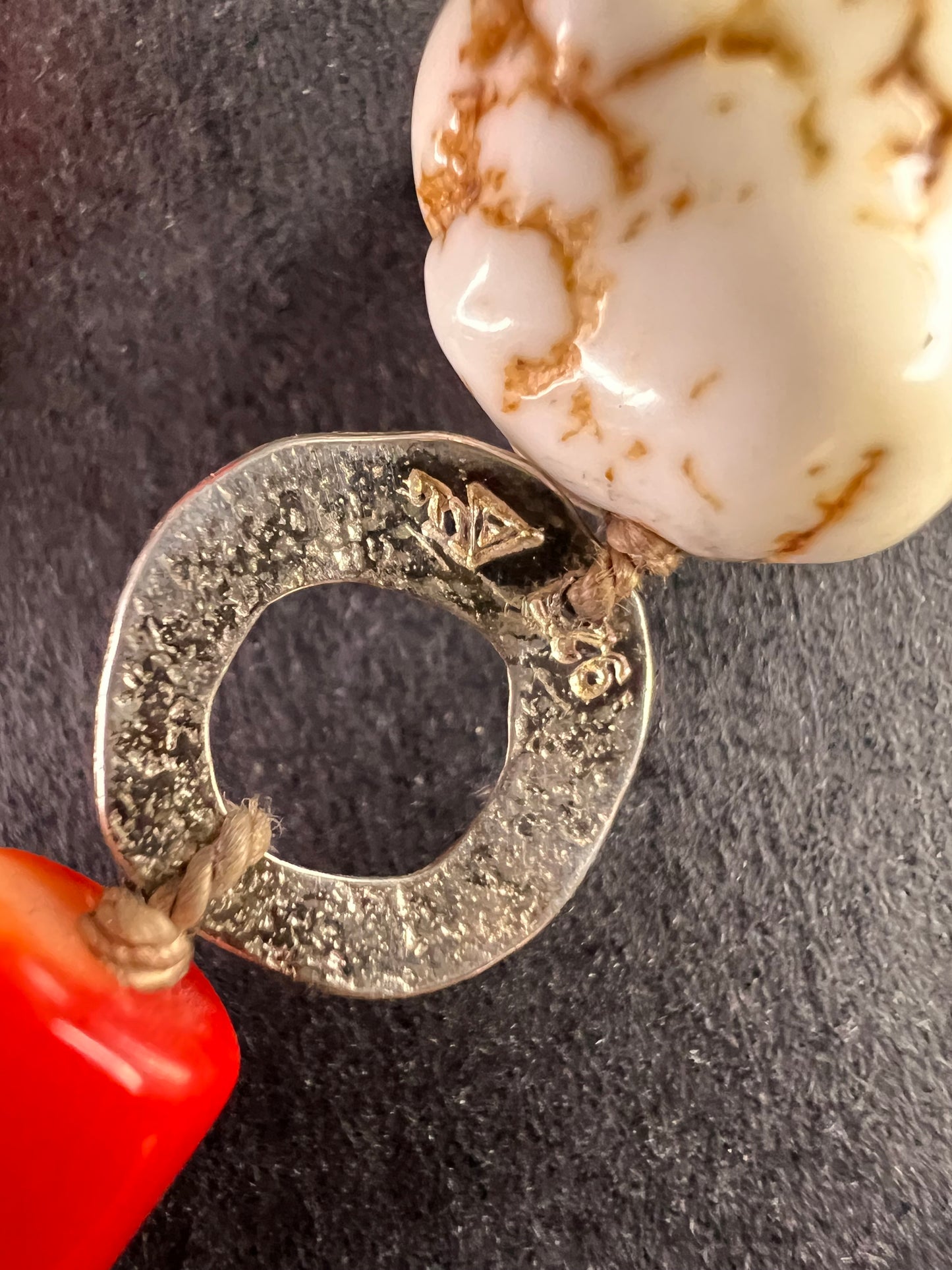 NEW Bamboo coral multi stone sterling silver necklace