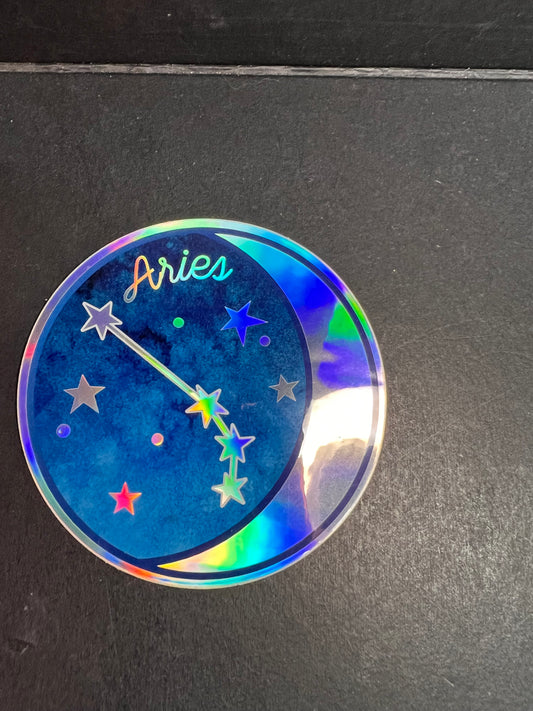 Aries Holographic Sticker – Wild Flower