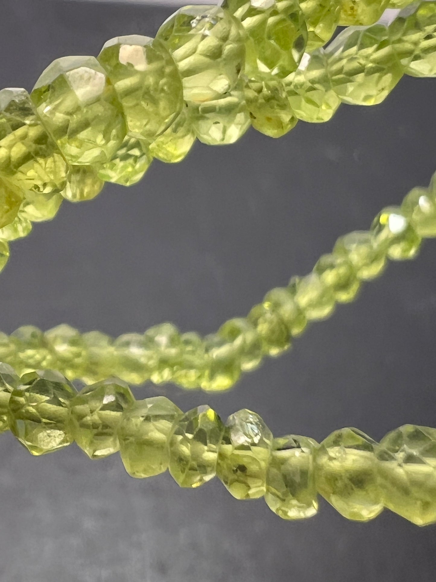 Faceted peridot and sterling necklace