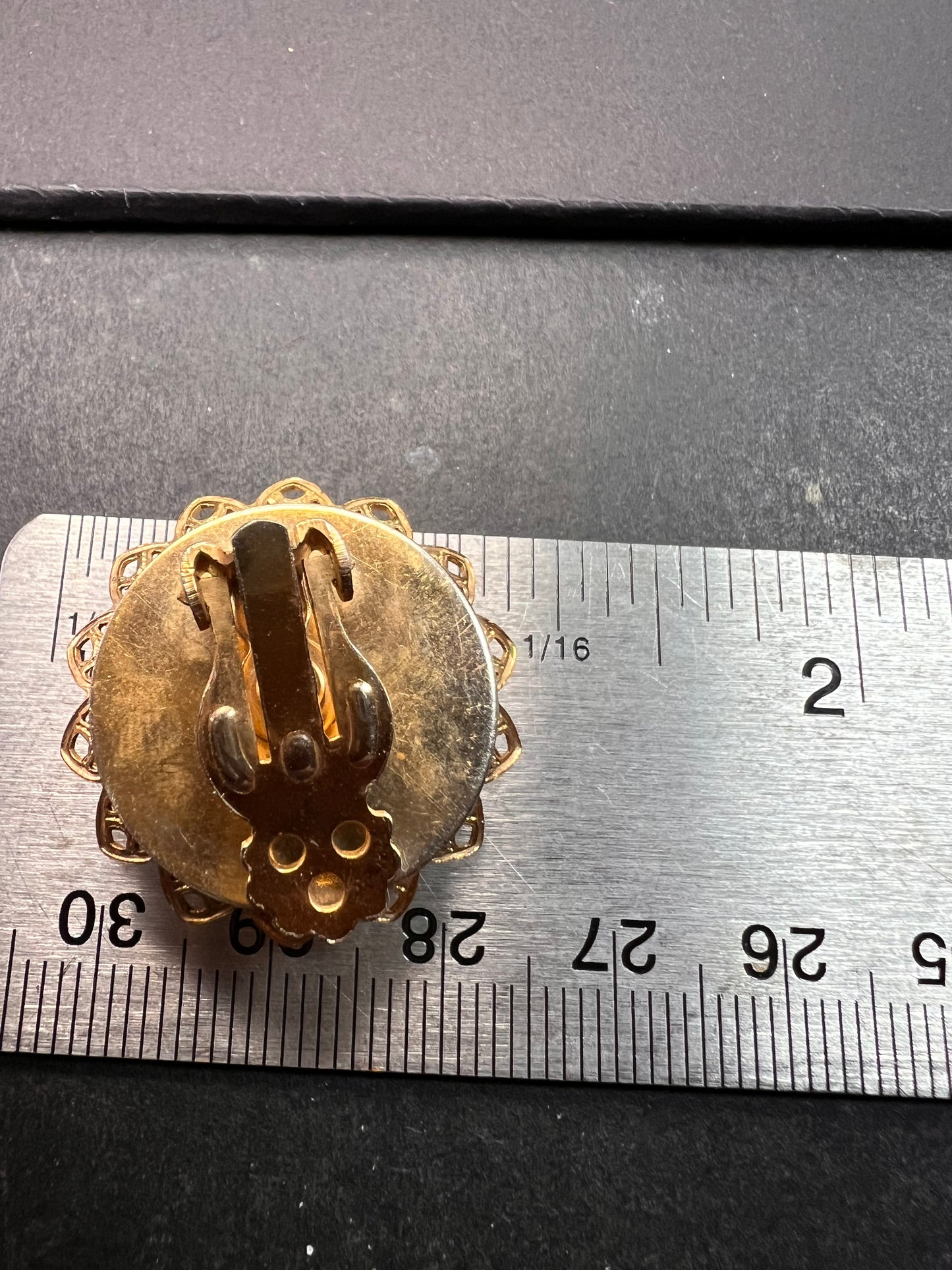 Vintage AB Rhinestone Floral Clip-On Earrings | Mid-Century Costume