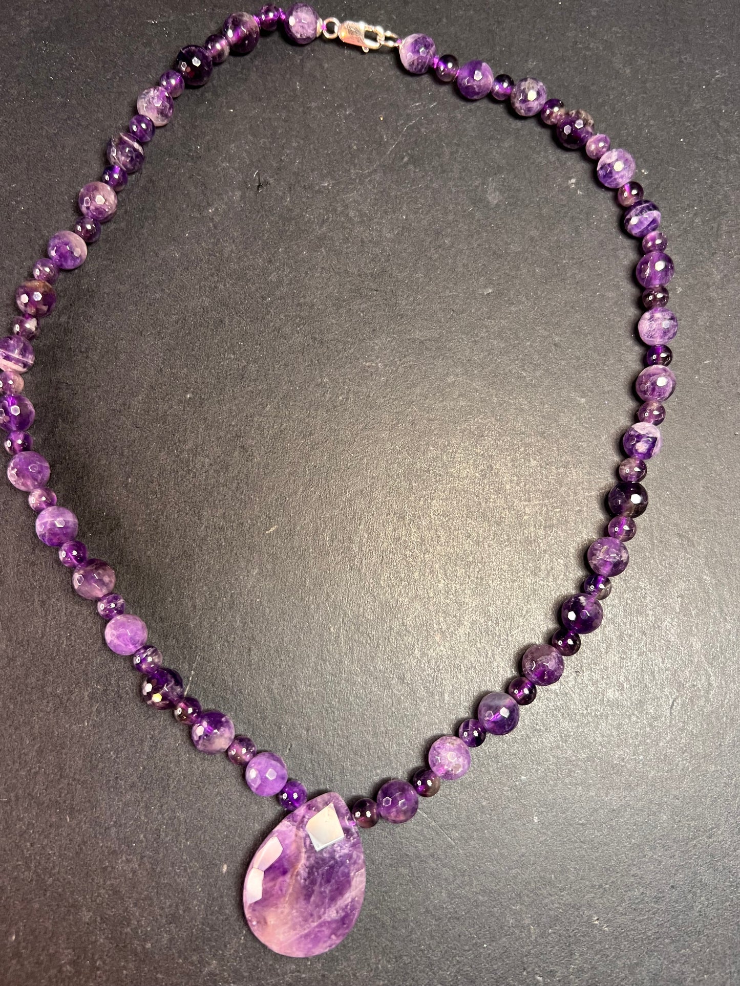 NEW amethyst necklace with sterling silver clasp