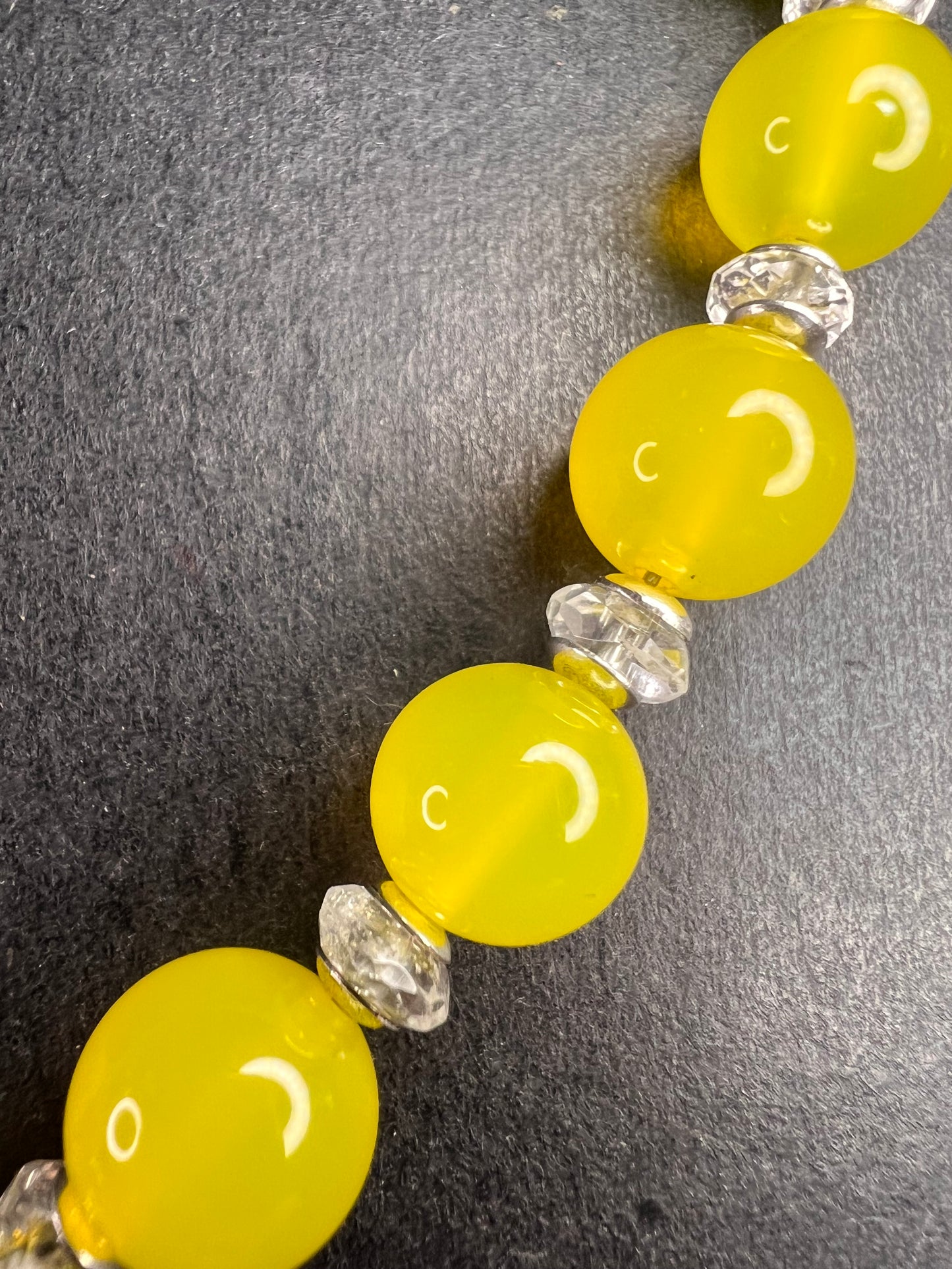 NEW Yellow chalcedony and quartz Sterling silver necklace