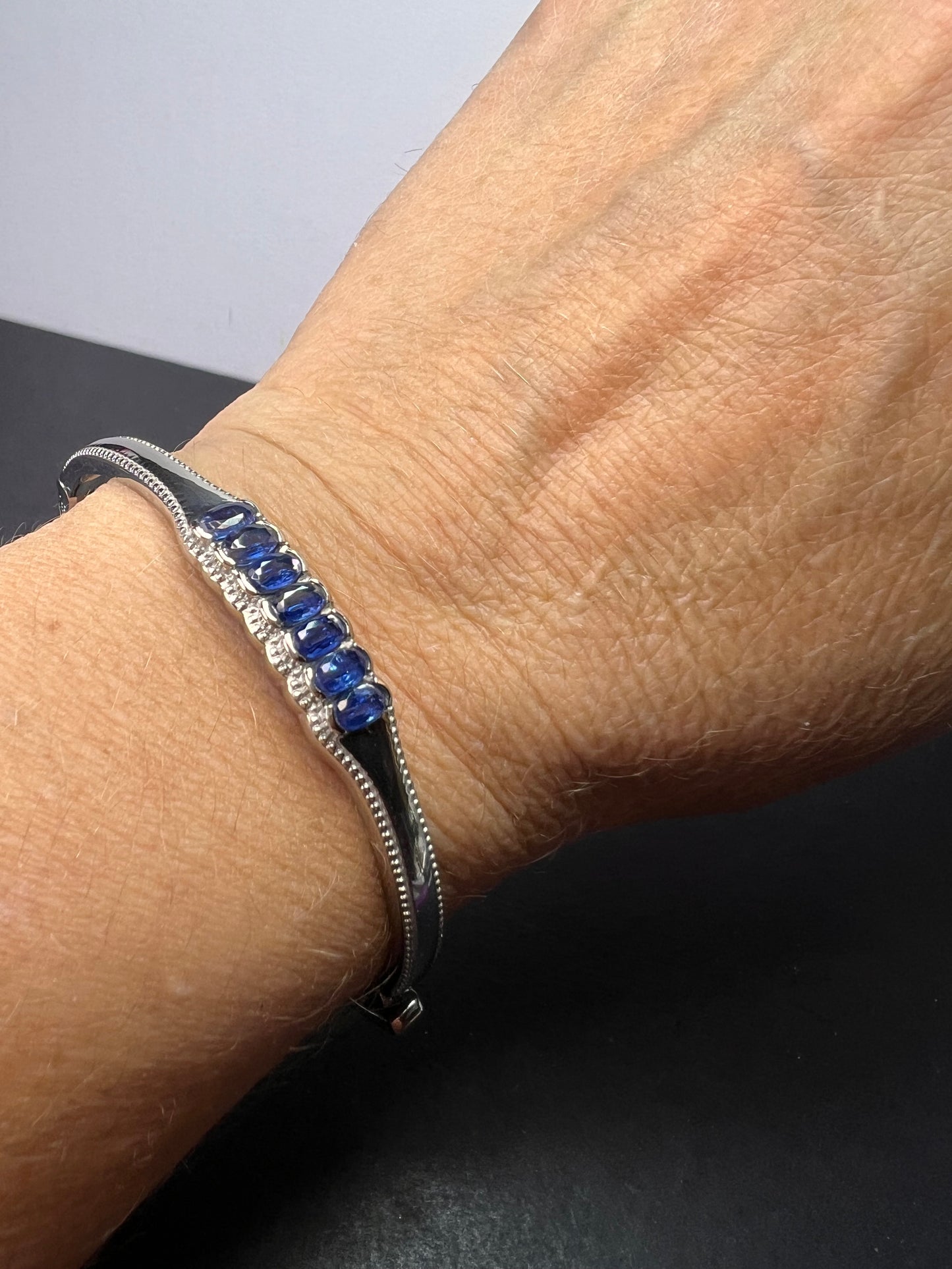 Kashmir kyanite bangle bracelet in stainless steel *NEW*