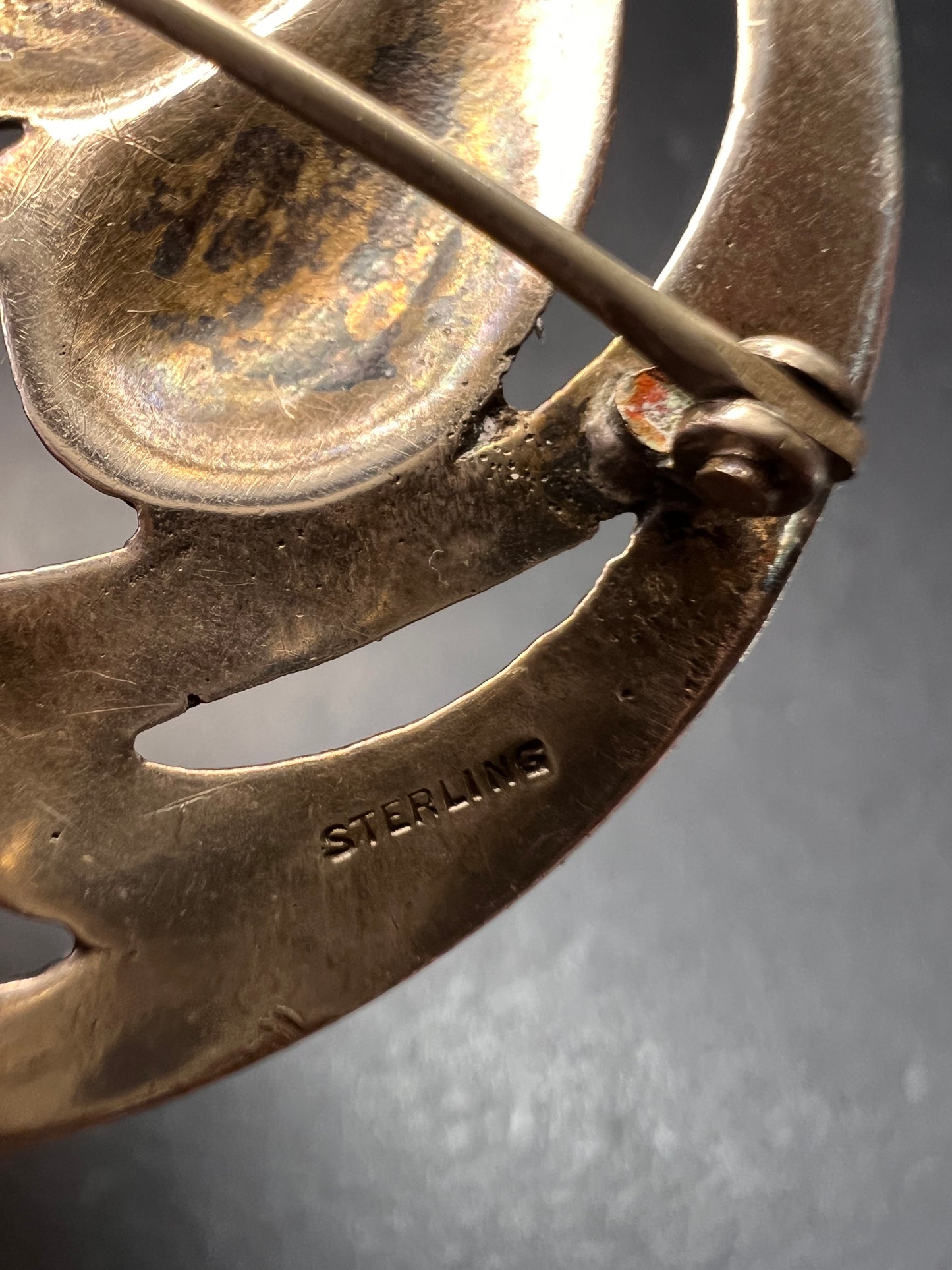 Vintage 1940s VIKING CRAFT Sterling Silver CALLA LILLY BROOCH