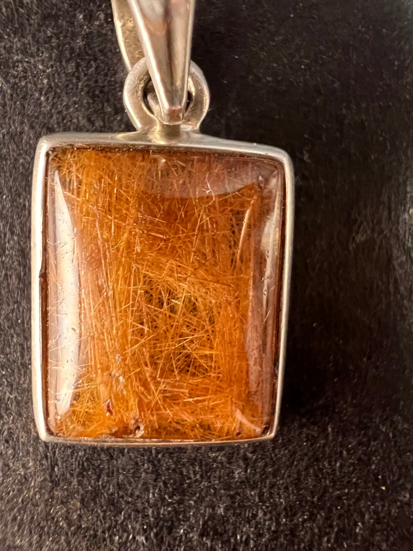 Vintage Nature Company Copper Rutilated Quartz Pendant 925 Sterling Silver