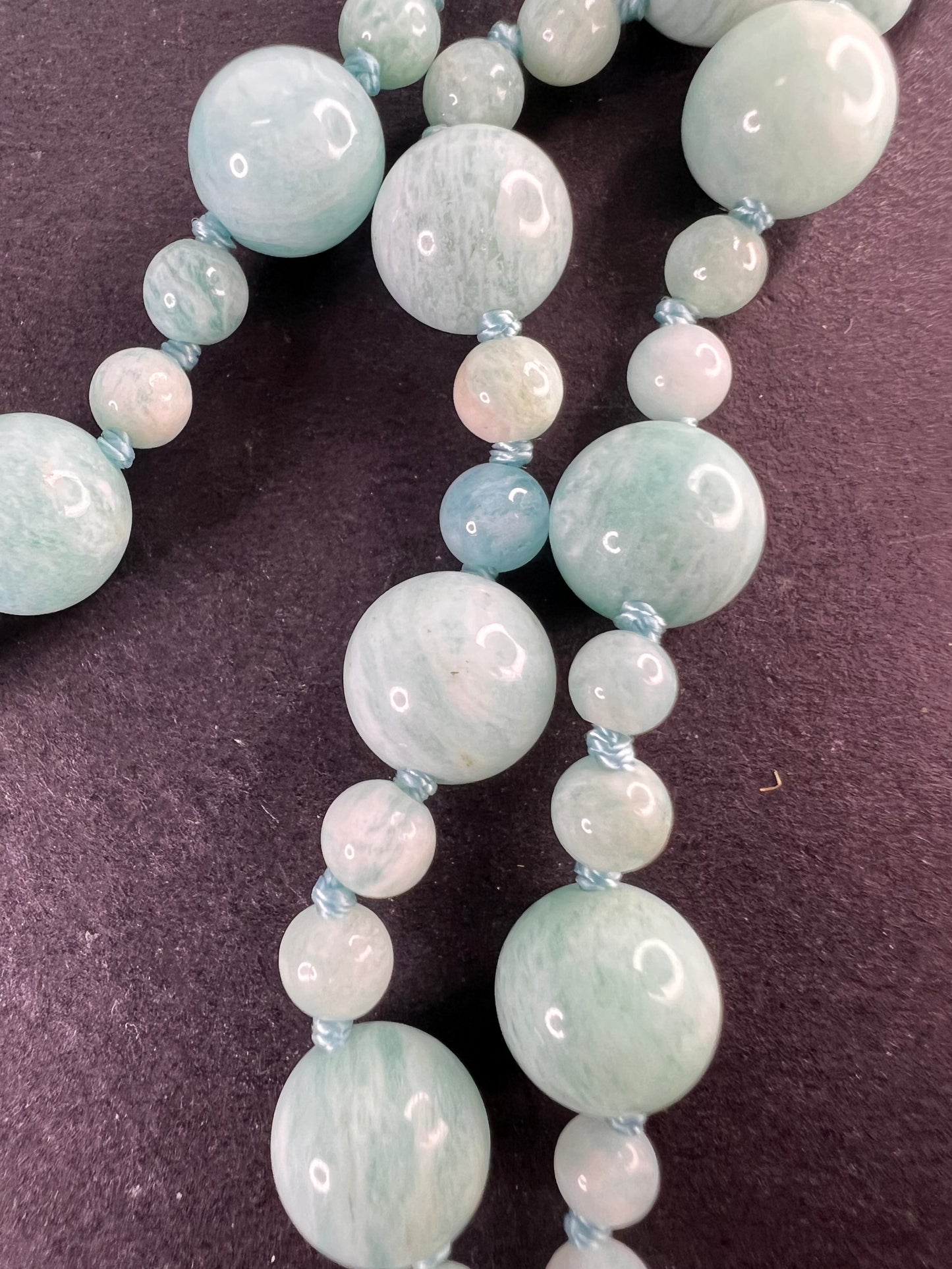 Amazonite knotted 36 inch endless necklace