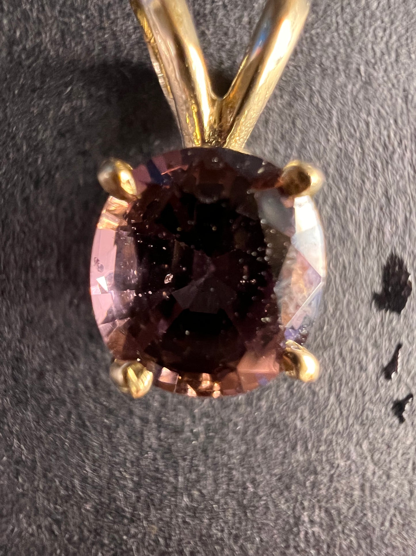 14k gold Violet purple spinel pendant
