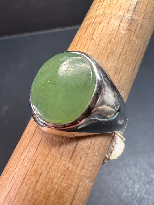 Vintage jade Pa Ha Co sterling silver ring size 8