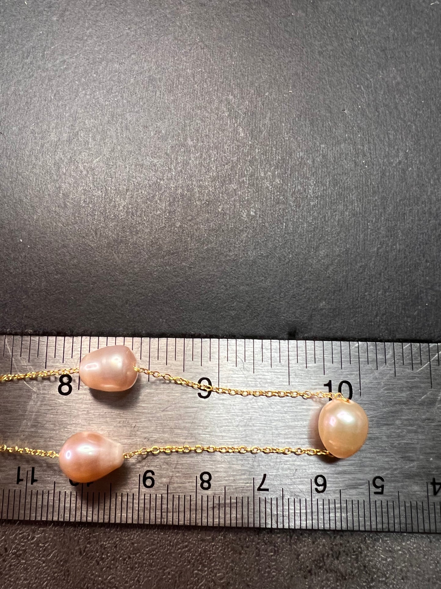 NEW multi colored freshwater pearl station necklace in gold over sterling silver