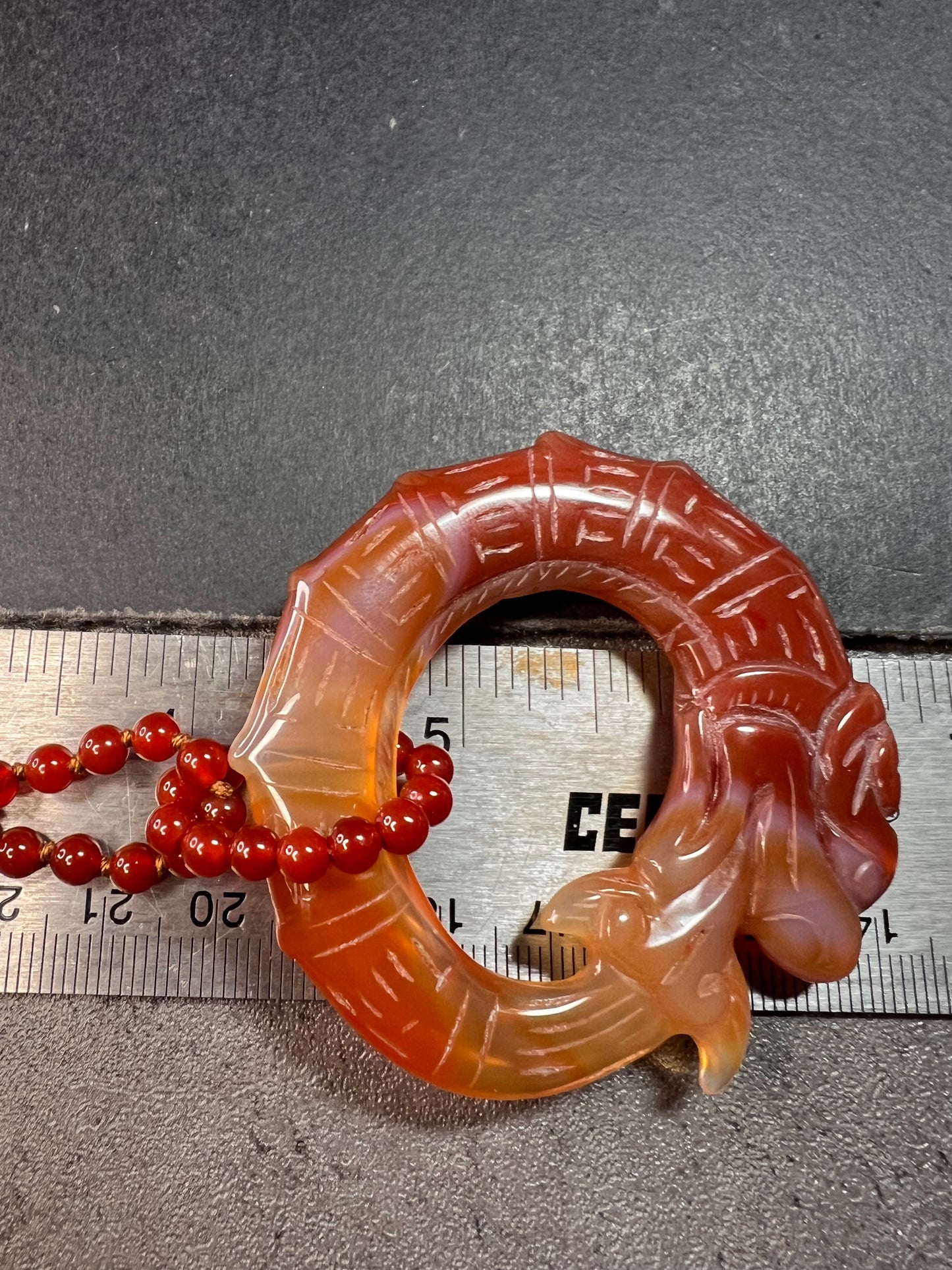 NEW Carnelian dragon pendant 32 inch necklace