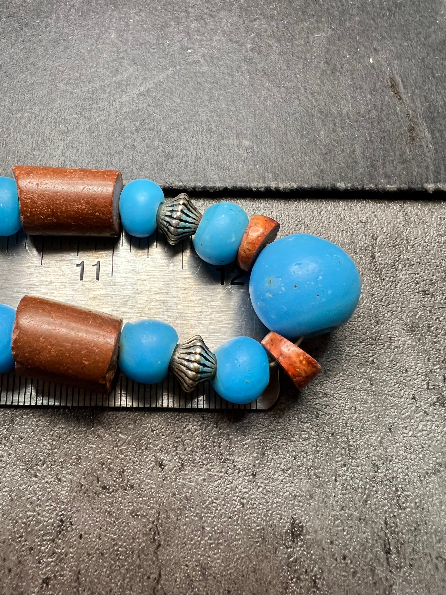 Vintage African Trade Bead Necklace | Large Glass & Ceramic Beads | 24”