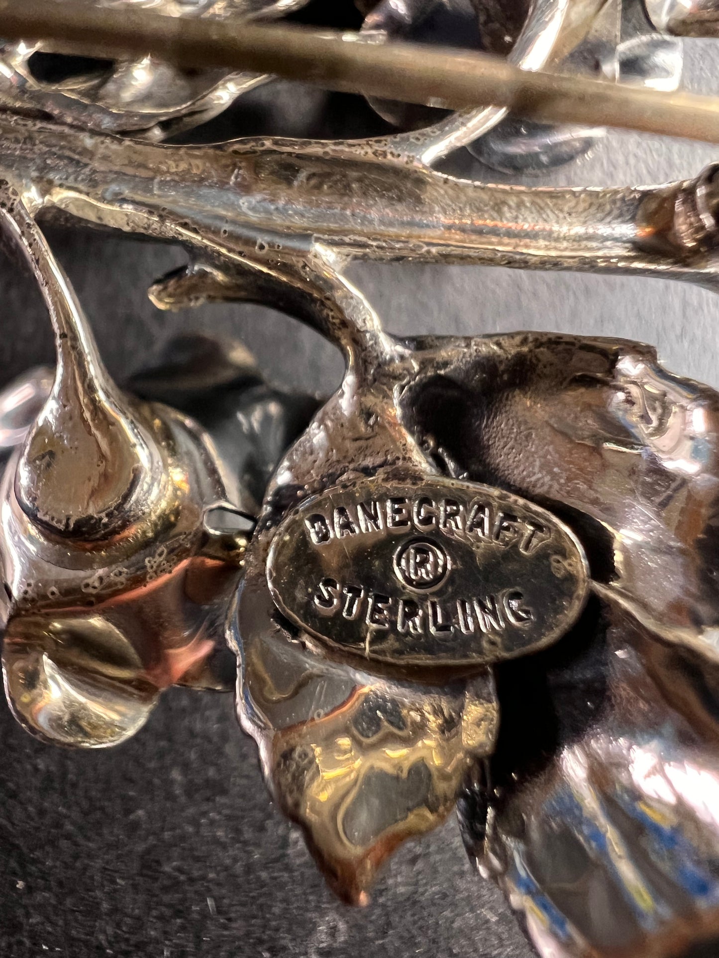 Vintage Danecraft sterling rose brooch pin