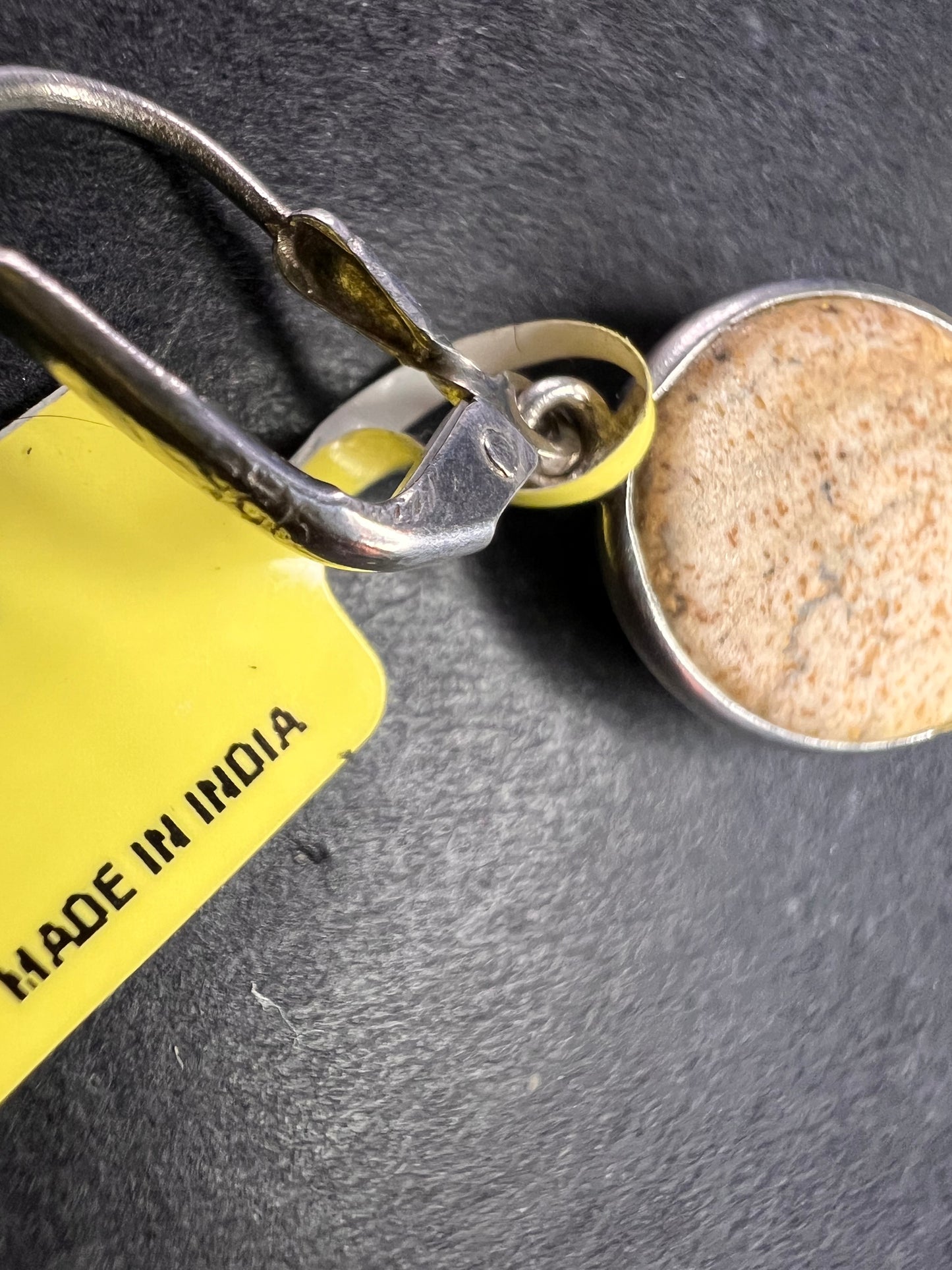 NEW picture jasper sterling silver lever back earrings