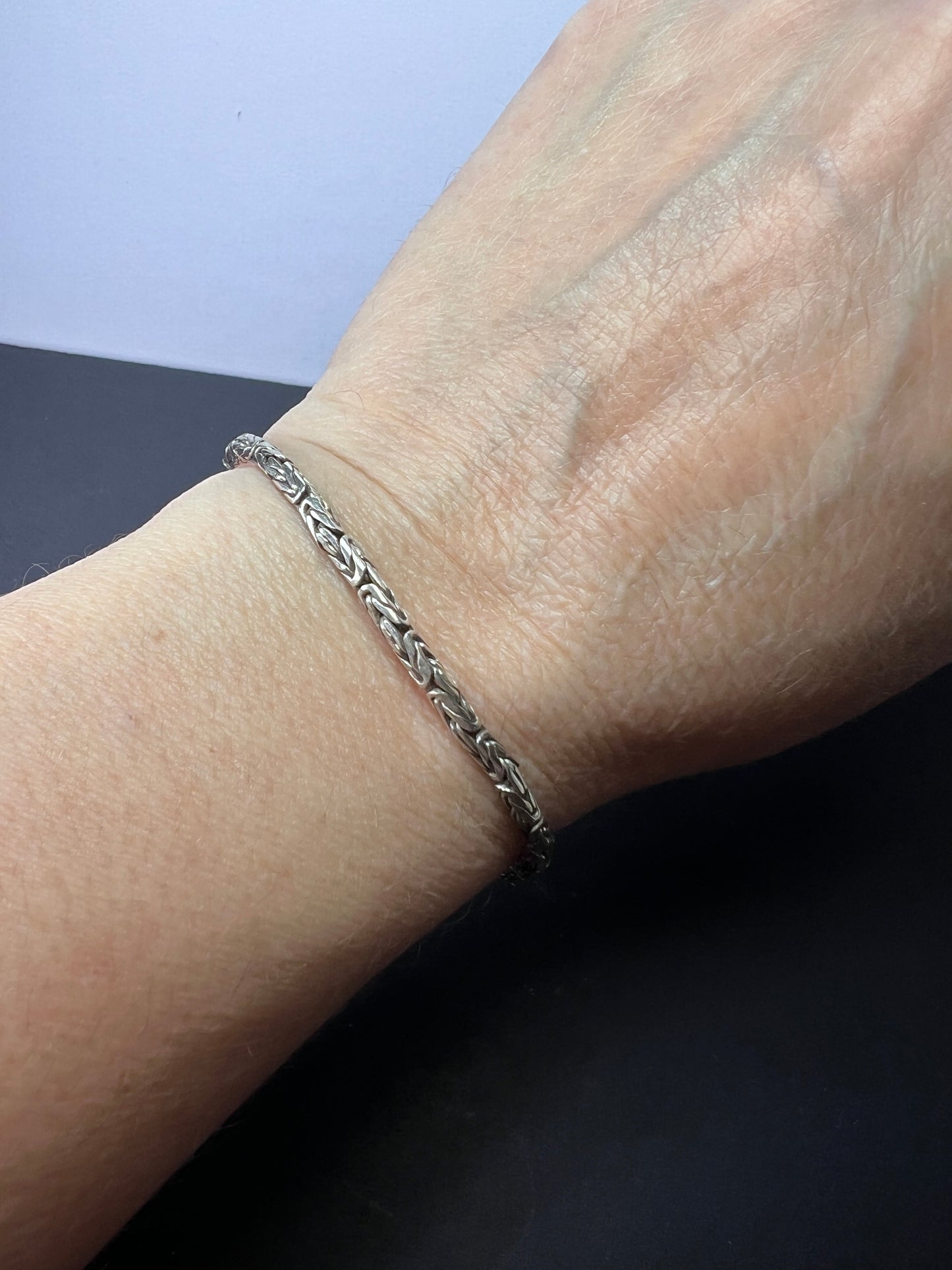 Bali sterling silver Byzantine hook bracelet