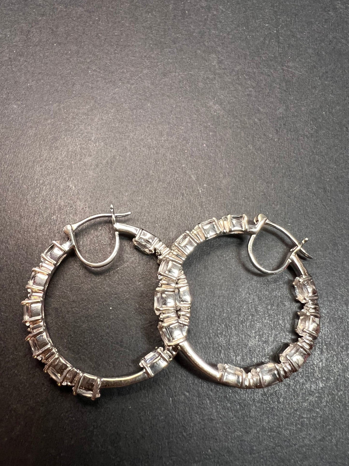 NEW Petalite and zircon inside out hoop earrings in platinum over sterling silver