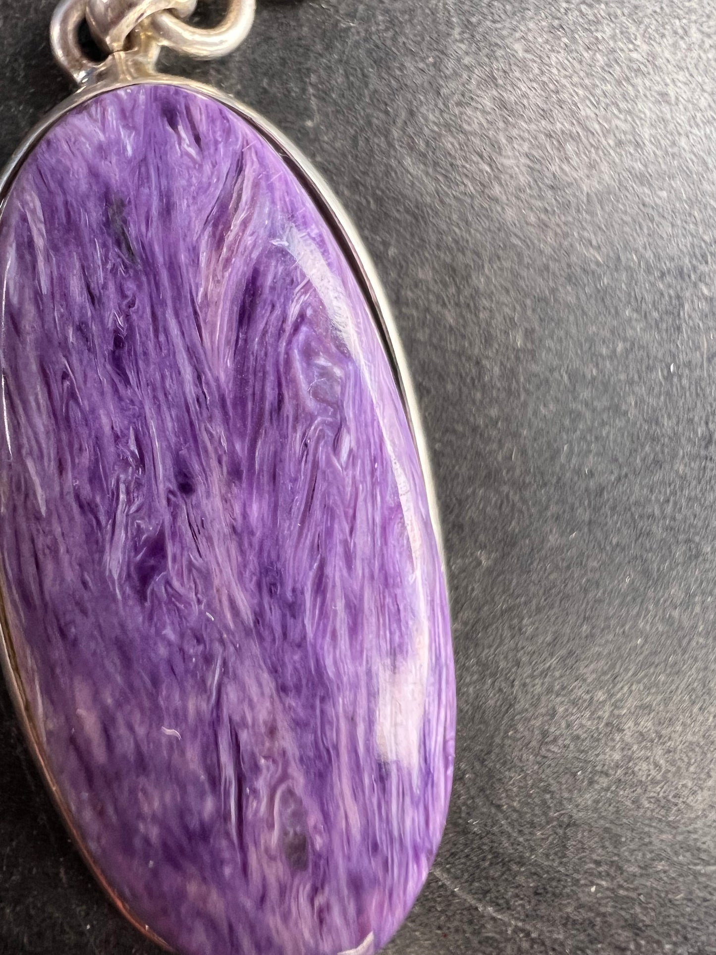 NEW Charoite and amethyst sterling silver necklace
