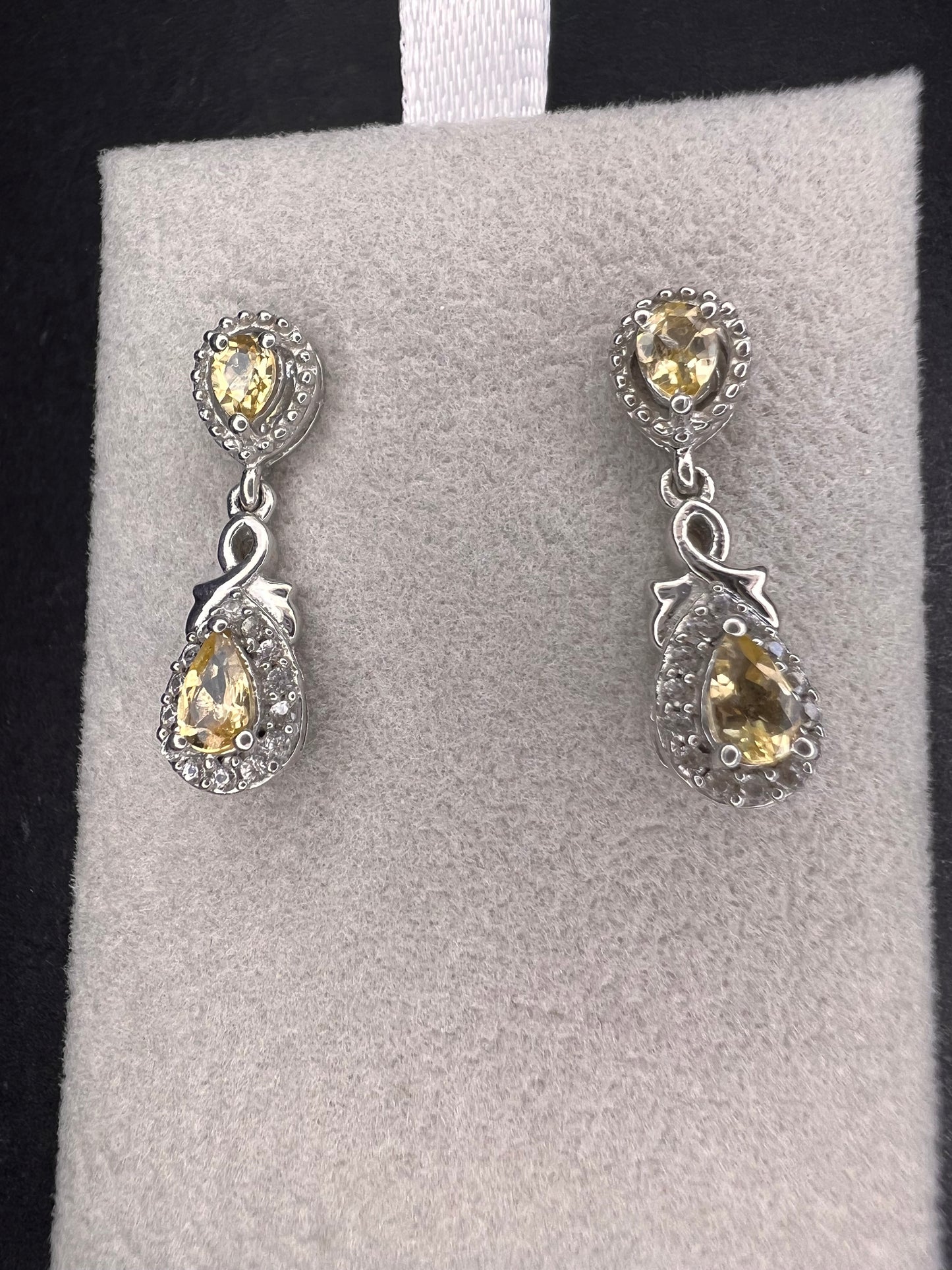 Golden imperial topaz sterling silver teardrop earrings