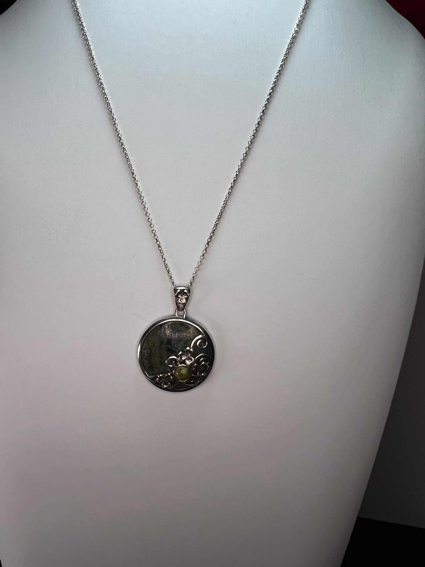 Connemara marble pendant in sterling silver with 18 inch chain